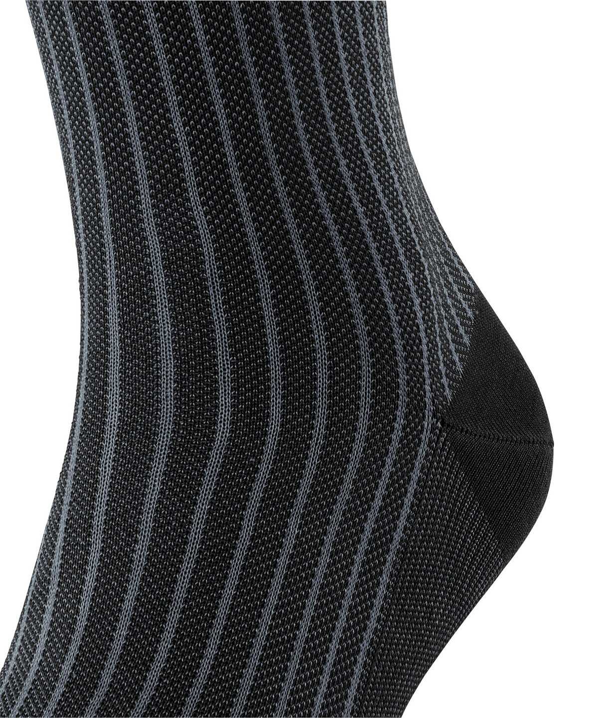 Falke Oxford Stripe Socks Zokni Férfi Fekete | RFZE-17948