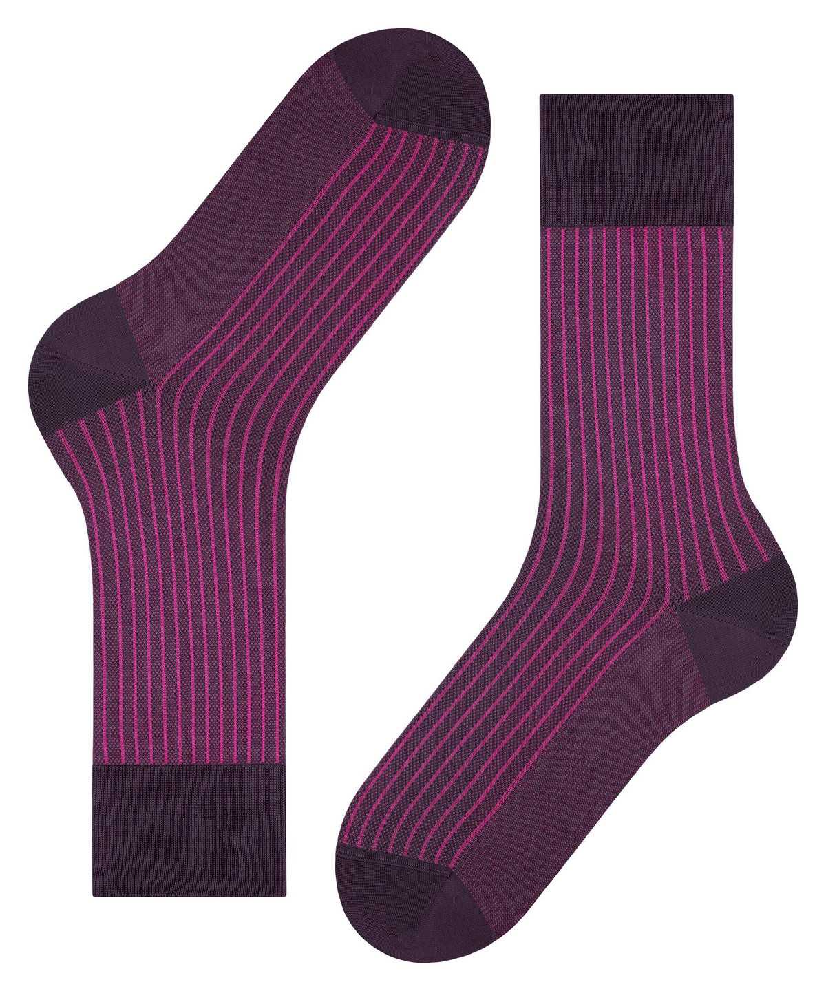 Falke Oxford Stripe Socks Zokni Férfi Lila | AVPY-36279