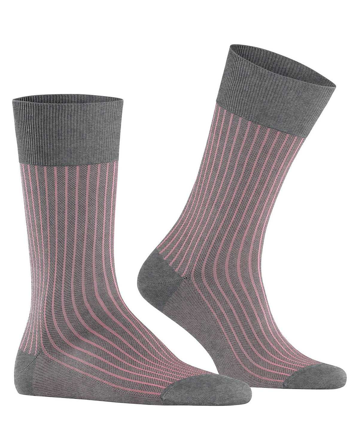 Falke Oxford Stripe Socks Zokni Férfi Szürke | TIKD-40836