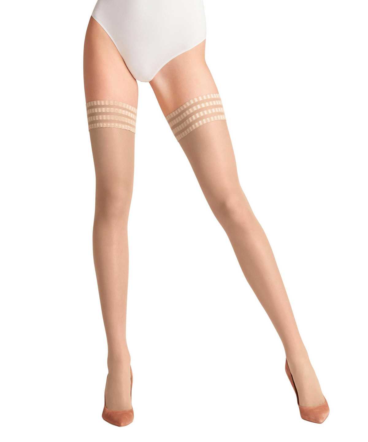 Falke Pure Matt 20 DEN Stay-ups Thigh Highs Női Bézs | LMHG-21378