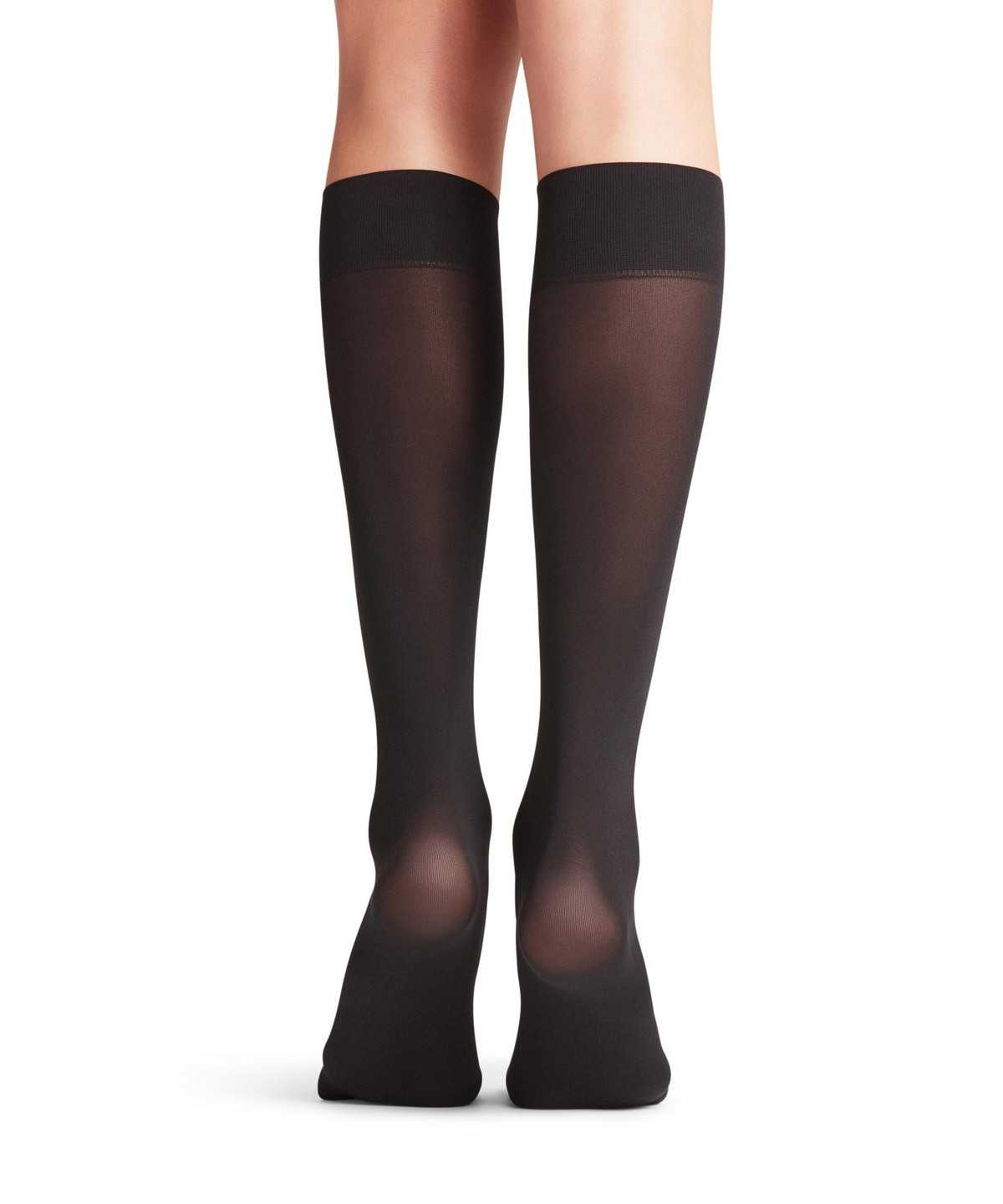 Falke Pure Matt 50 DEN Knee-high Socks Zokni Női Fekete | CDVO-04816