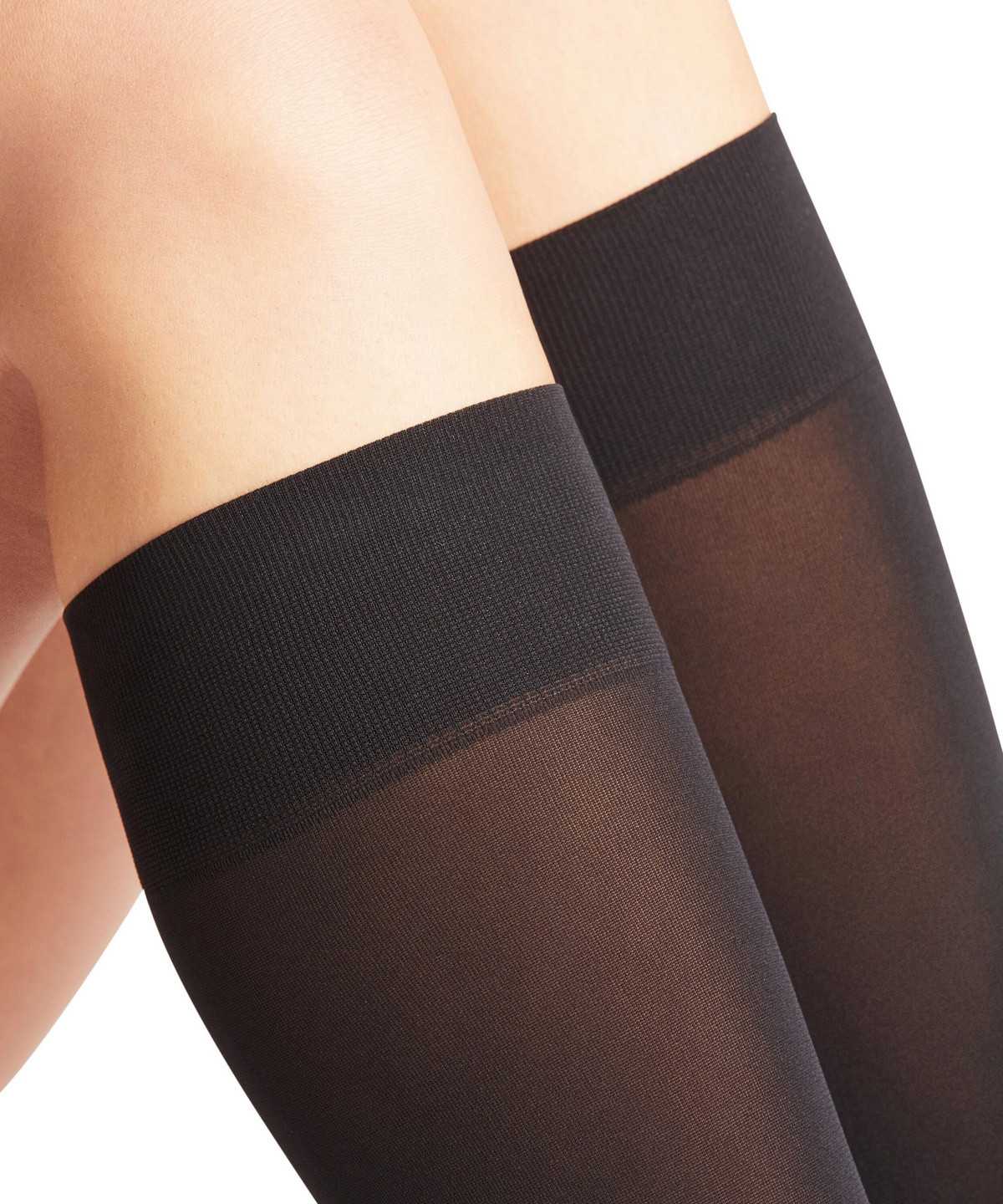 Falke Pure Matt 50 DEN Knee-high Socks Zokni Női Fekete | CDVO-04816