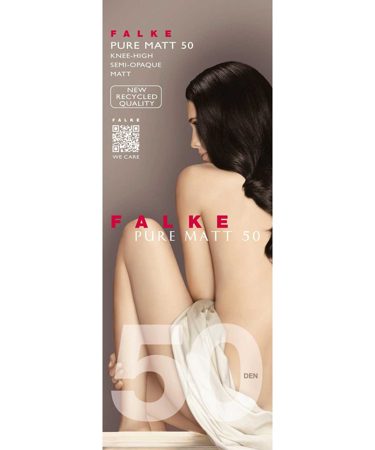 Falke Pure Matt 50 DEN Knee-high Socks Zokni Női Fekete | CDVO-04816