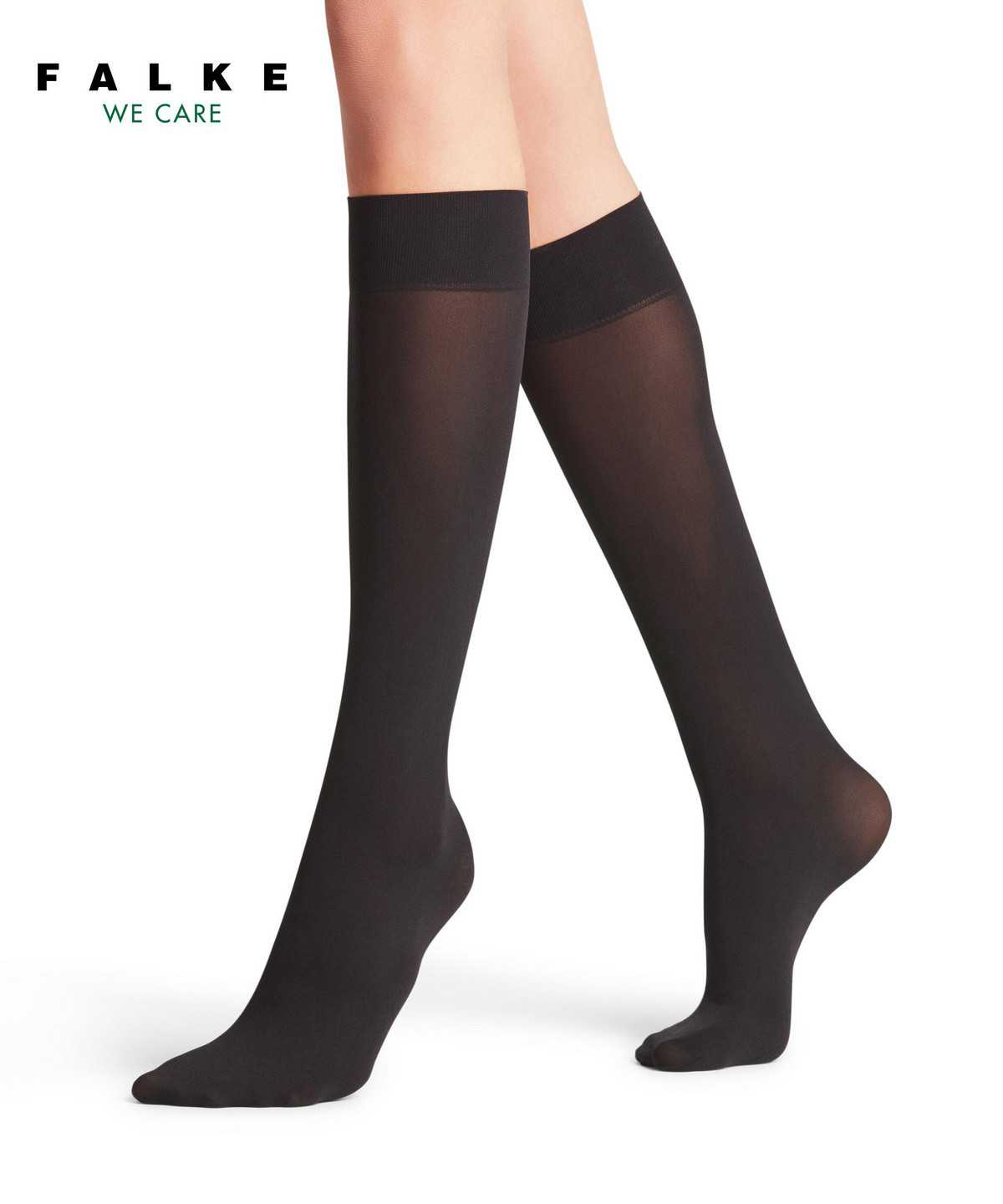 Falke Pure Matt 50 DEN Knee-high Socks Zokni Női Fekete | CDVO-04816