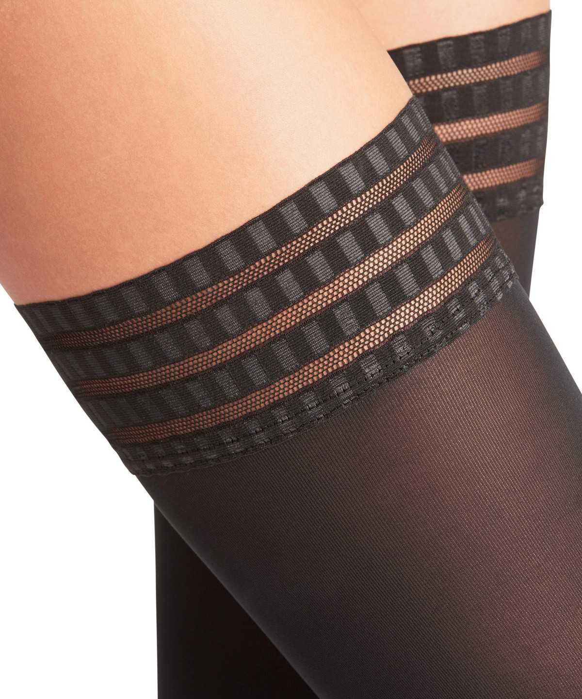 Falke Pure Matt 50 DEN Stay-ups Thigh Highs Női Fekete | FLQE-25304