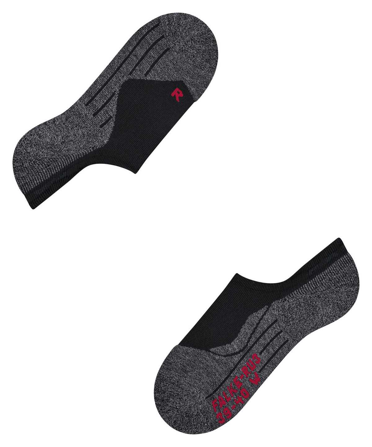 Falke RU3 Comfort Invisible Running Invisibles Sports Socks Női Fekete | BZLS-29730