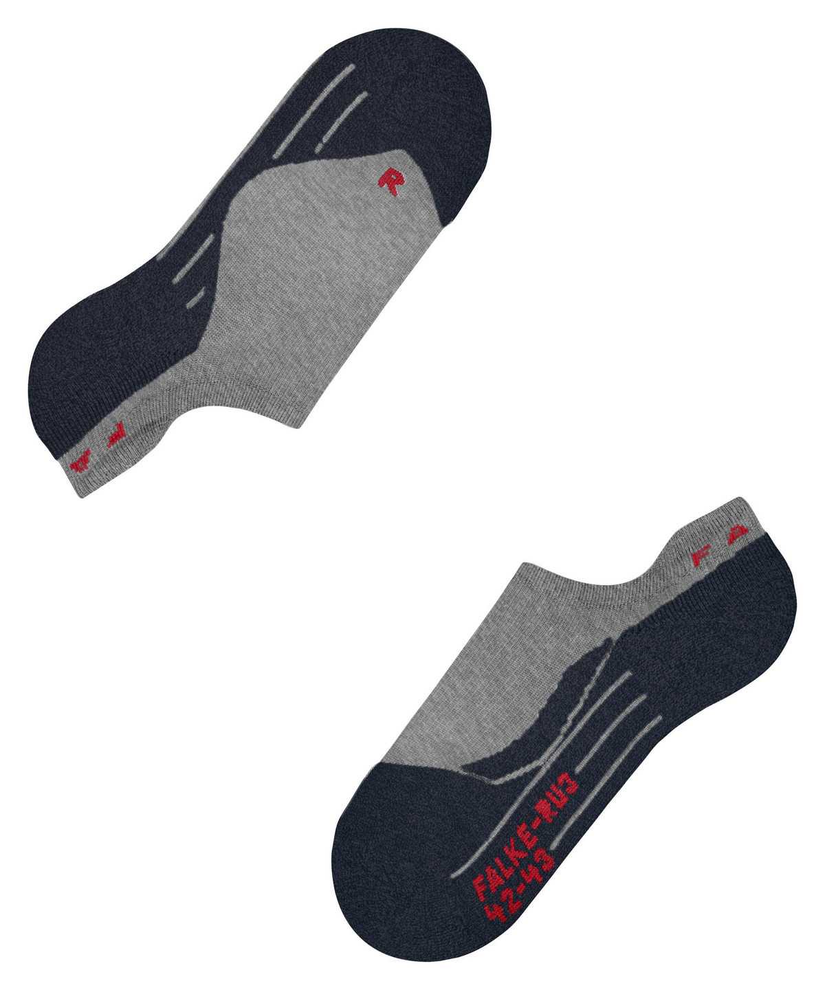 Falke RU3 Comfort Invisible Running Invisibles No Show Socks Férfi Szürke | RVIN-63018