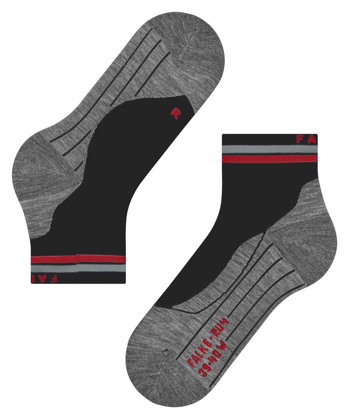 Falke RU4 Endurance Short Reflect Running Short sock Sports Socks Női Fekete | PNIX-82953