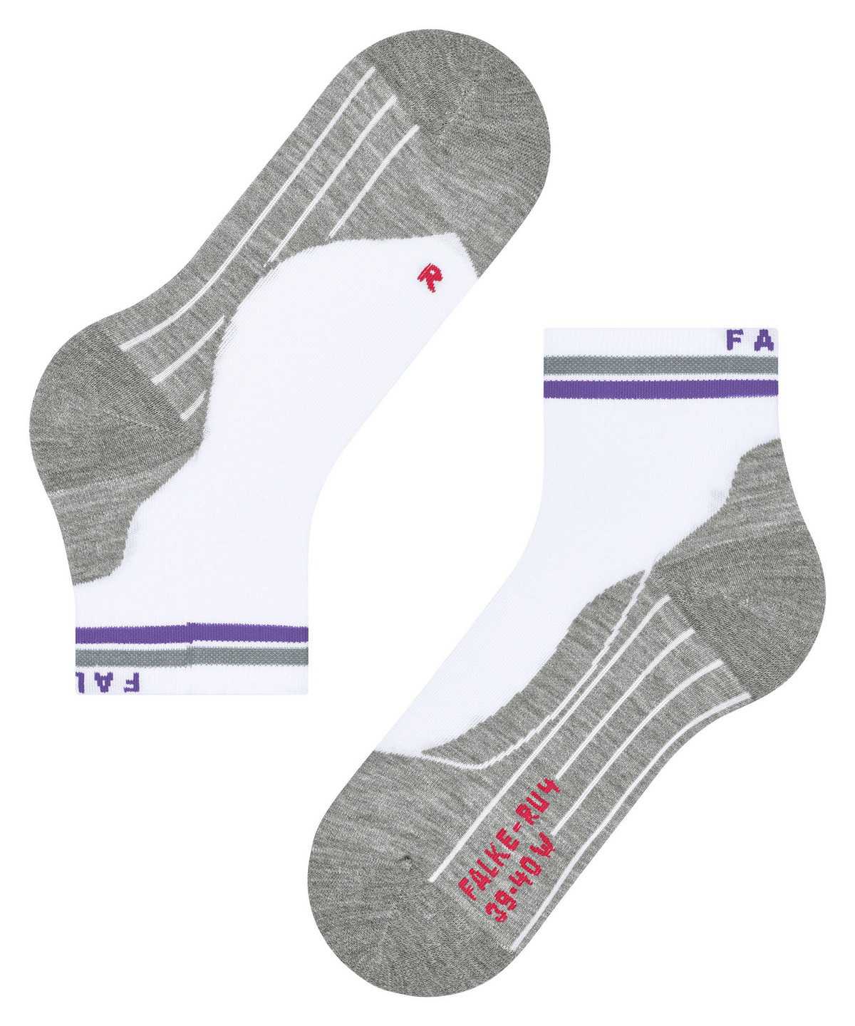 Falke RU4 Endurance Short Reflect Running Short sock Sports Socks Női Fehér | EDMA-42819