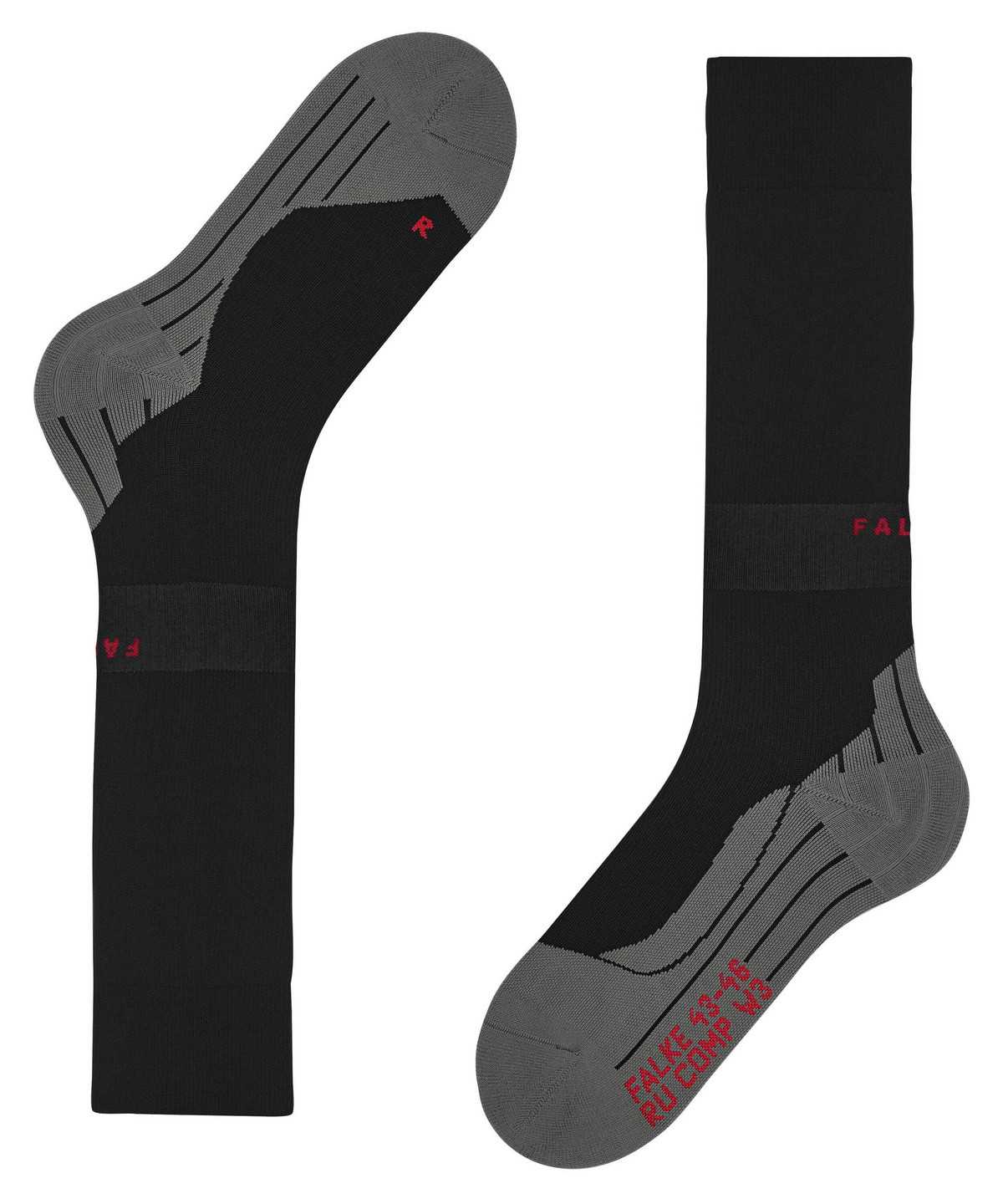 Falke RU Compression Energy Running Knee-high Socks Sports Socks Női Fekete | SGHJ-13962