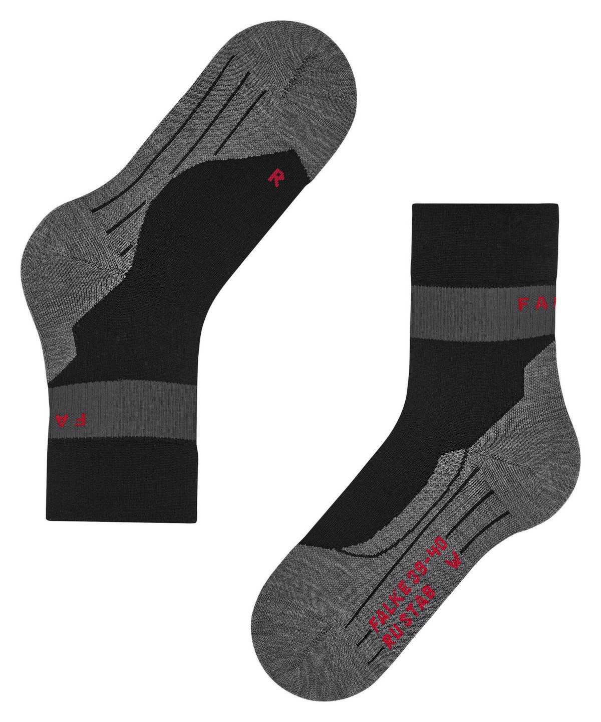 Falke RU Compression Stabilizing Running Socks Sports Socks Női Fekete | WMNP-10249