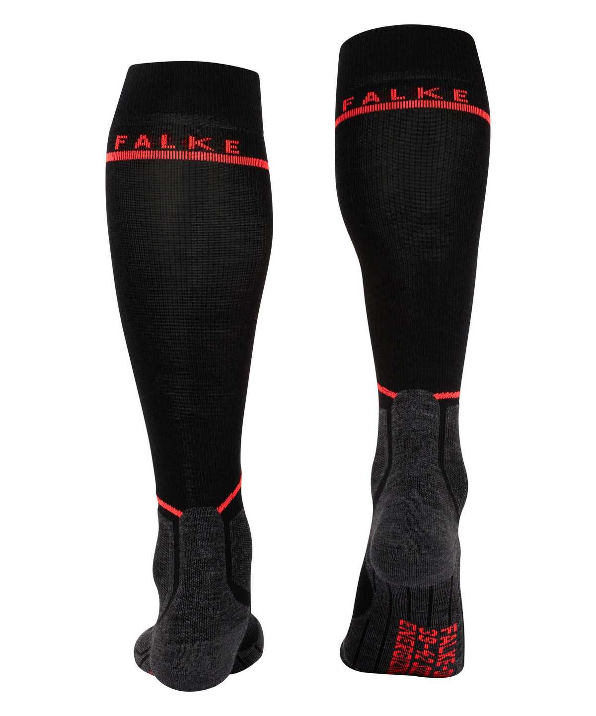 Falke SK Compression Wool Skiing Knee-high Socks Sports Socks Női Fekete | XZRK-32798