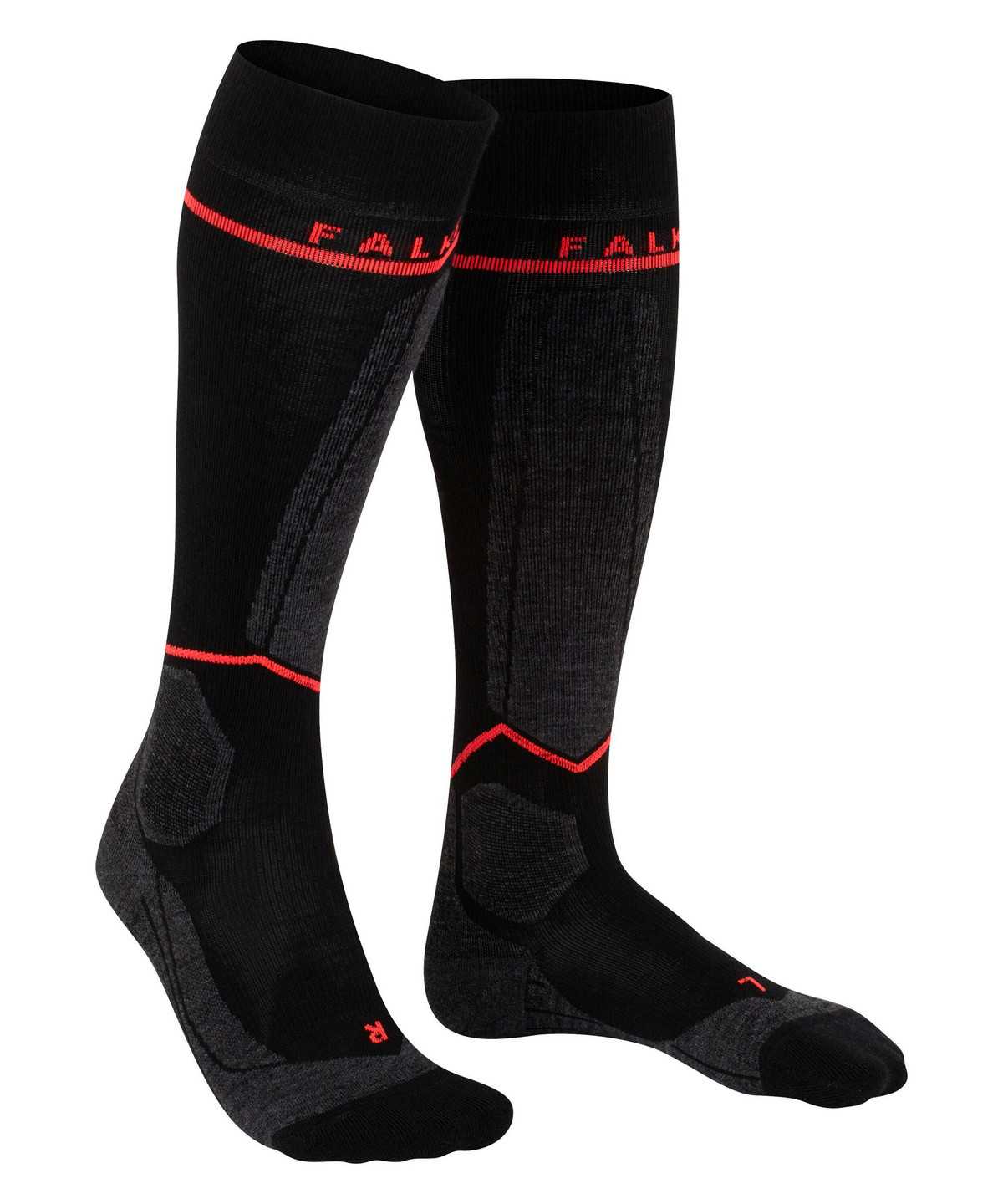 Falke SK Compression Wool Skiing Knee-high Socks Sports Socks Női Fekete | XZRK-32798