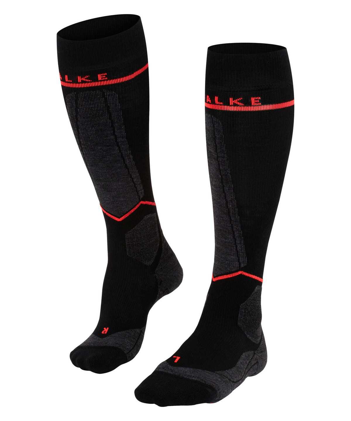 Falke SK Compression Wool Skiing Knee-high Socks Sports Socks Női Fekete | XZRK-32798