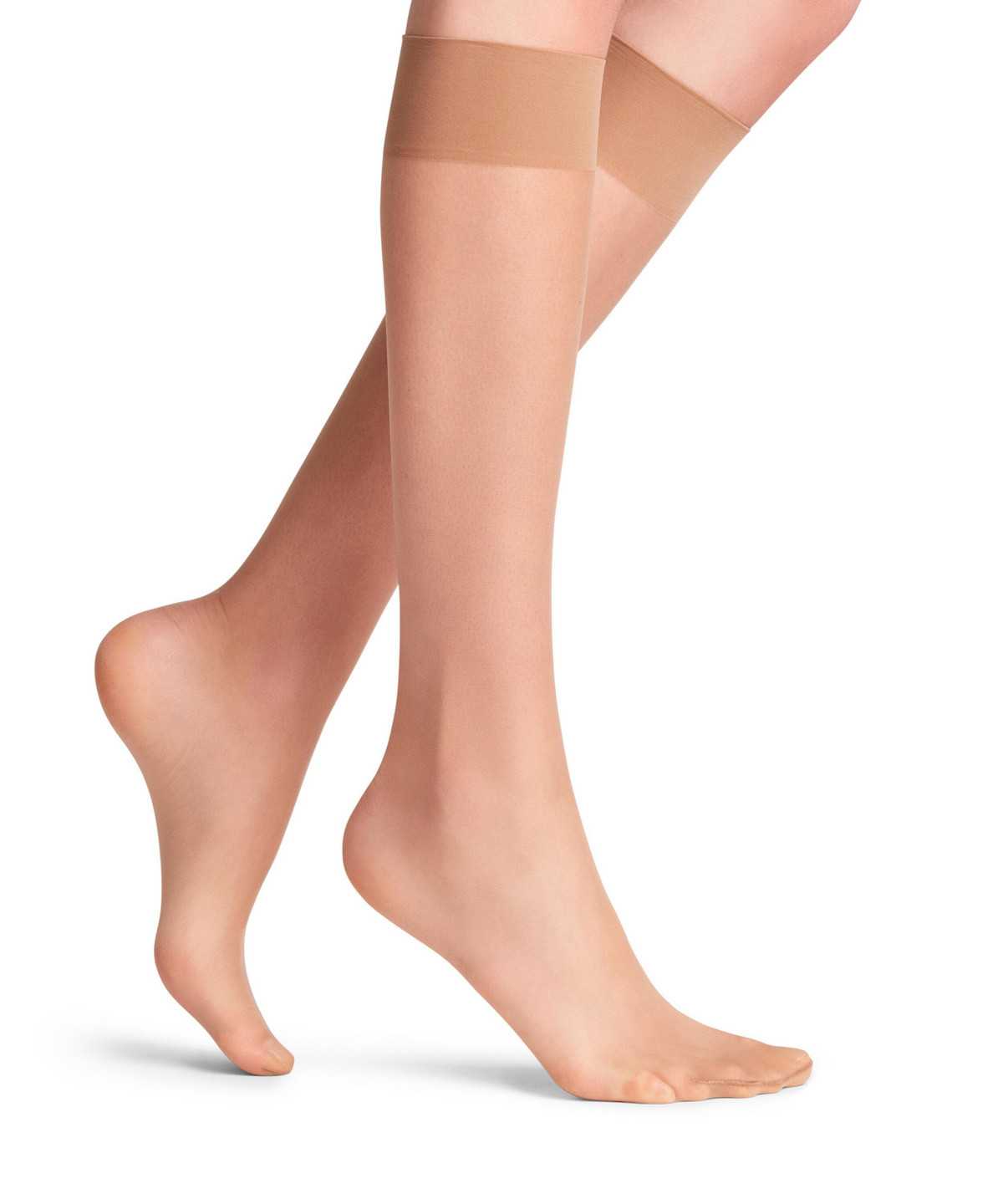 Falke Seidenglatt 15 DEN Knee-high Socks Zokni Női Bézs | MXGI-03984