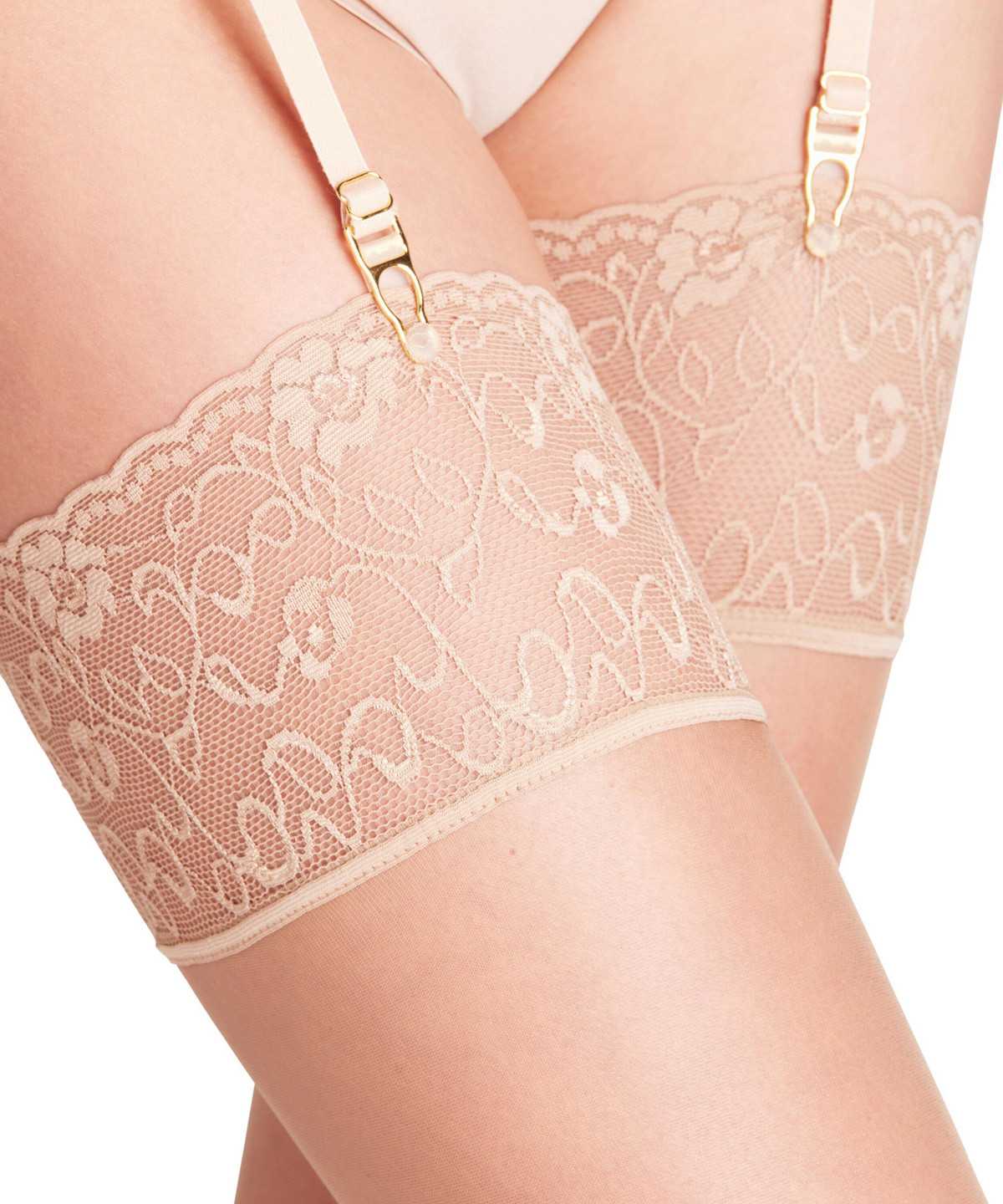 Falke Seidenglatt 15 DEN Stockings Thigh Highs Női Bézs | SCNO-92517