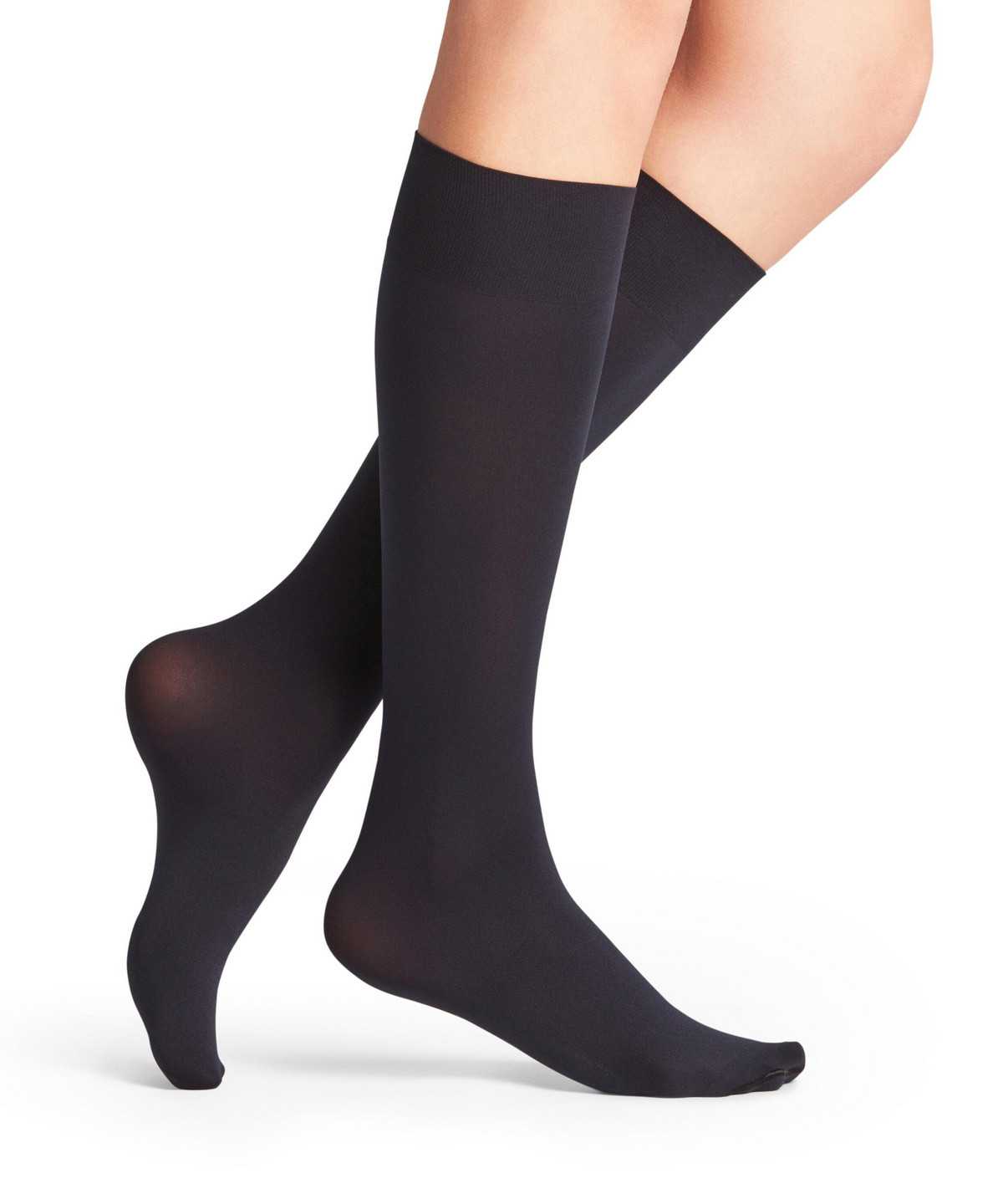 Falke Seidenglatt 40 DEN Knee-high Socks Zokni Női Kék | KSGJ-85407