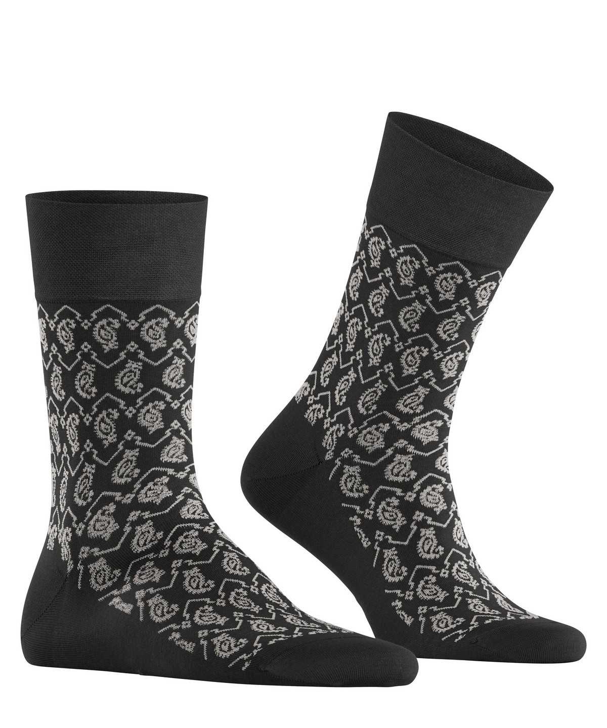 Falke Sensitive Indian Tie Pattern Socks Zokni Férfi Fekete | NXPF-58674