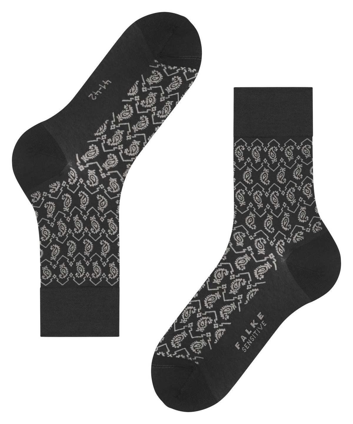 Falke Sensitive Indian Tie Pattern Socks Zokni Férfi Fekete | NXPF-58674