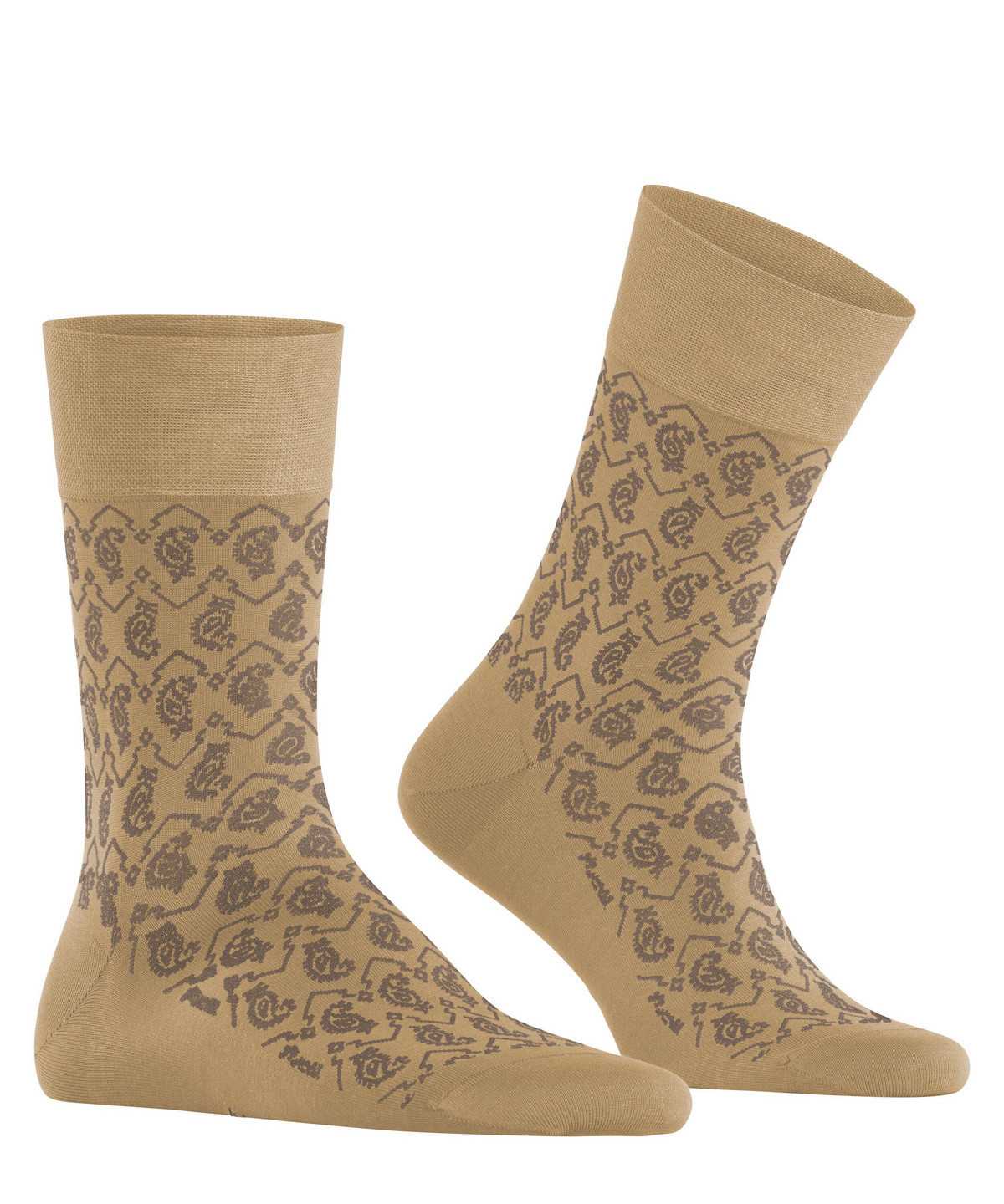 Falke Sensitive Indian Tie Pattern Socks Zokni Férfi Bézs | ZOLJ-03245