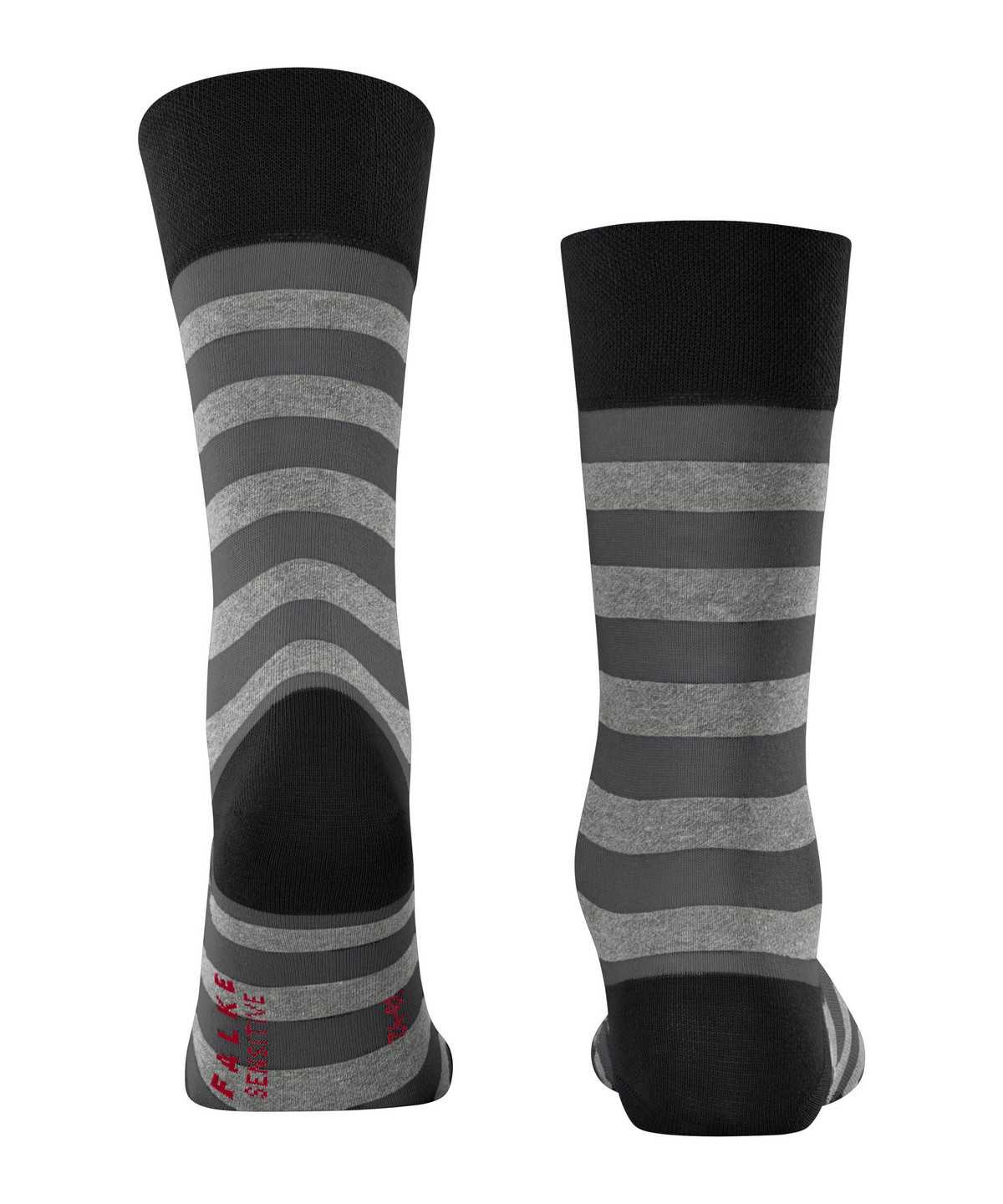 Falke Sensitive Mapped Line Socks Zokni Férfi Fekete | QOWG-13579