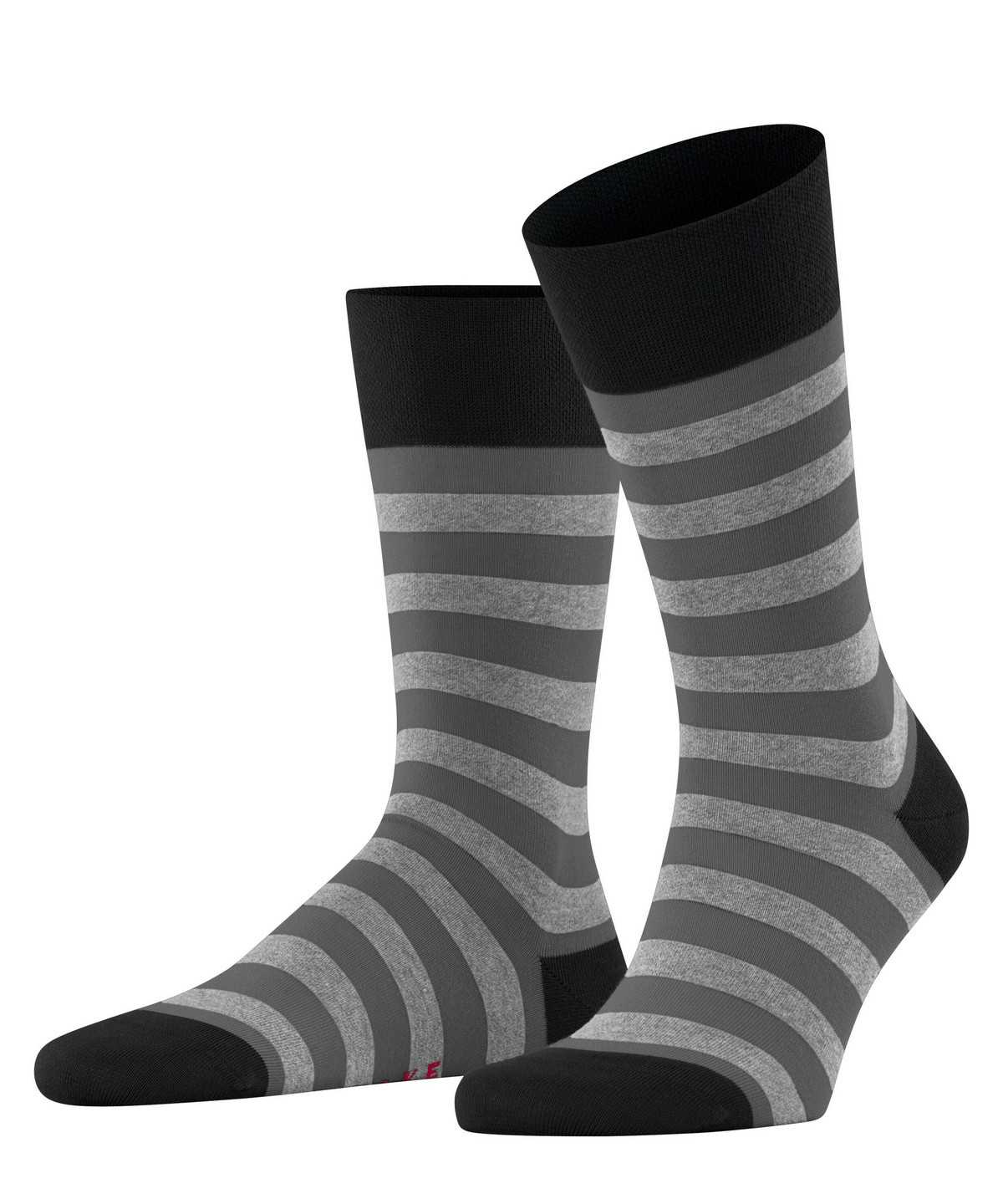 Falke Sensitive Mapped Line Socks Zokni Férfi Fekete | QOWG-13579