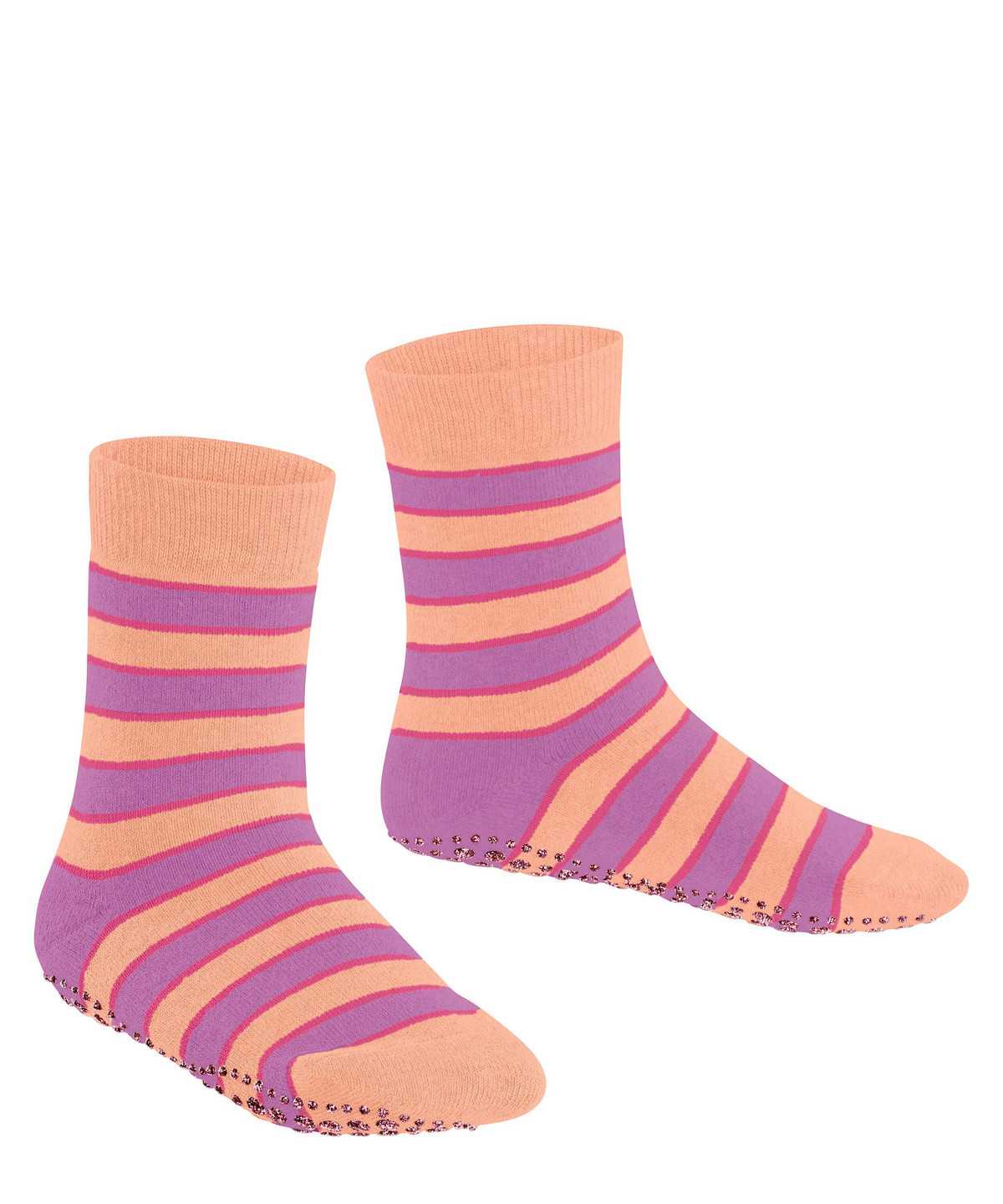 Falke Simple Stripes House socks Zokni Gyerek Piros | LAUZ-20785