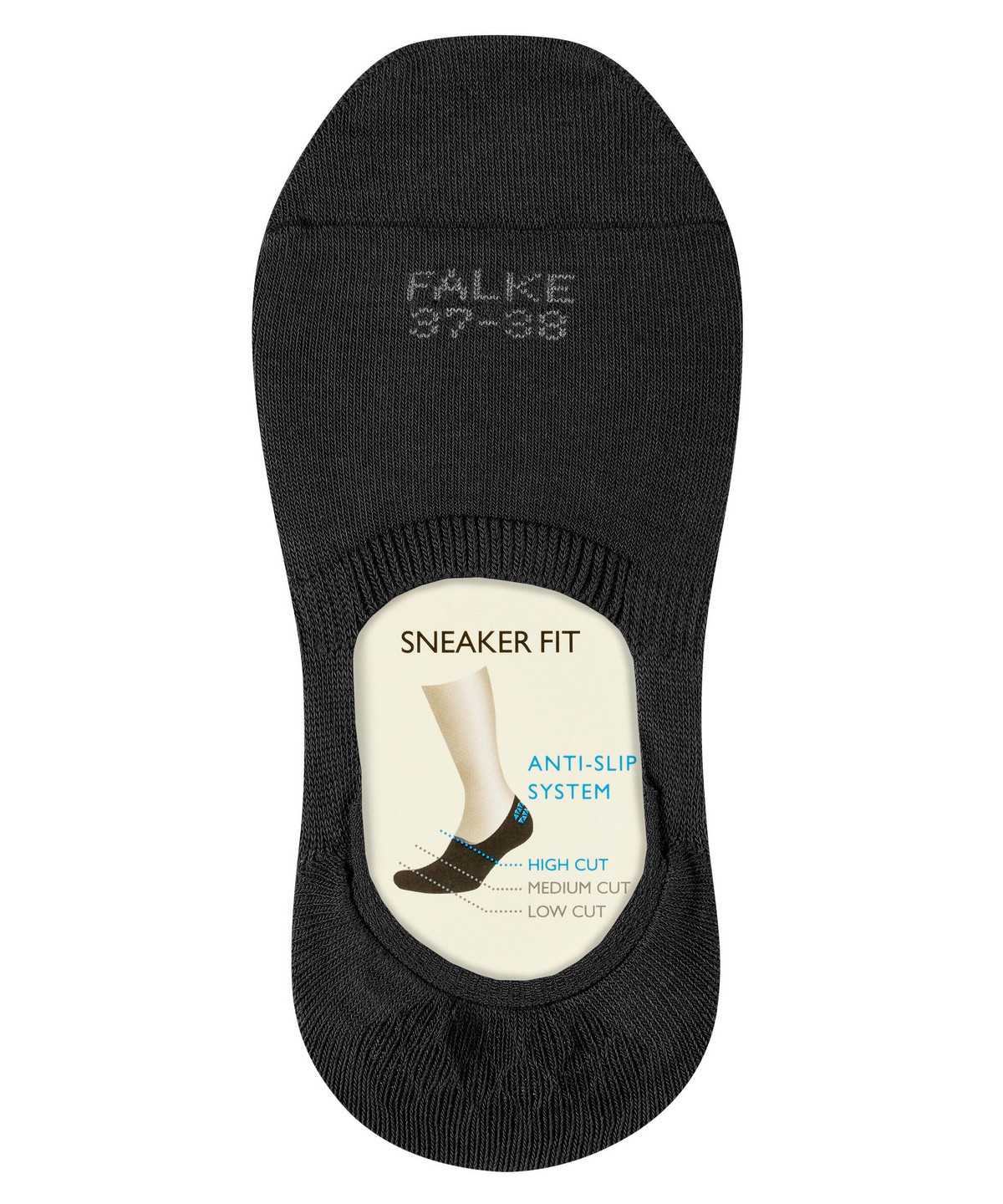 Falke Step High Cut Invisibles No Show Socks Női Fekete | BYNU-03912