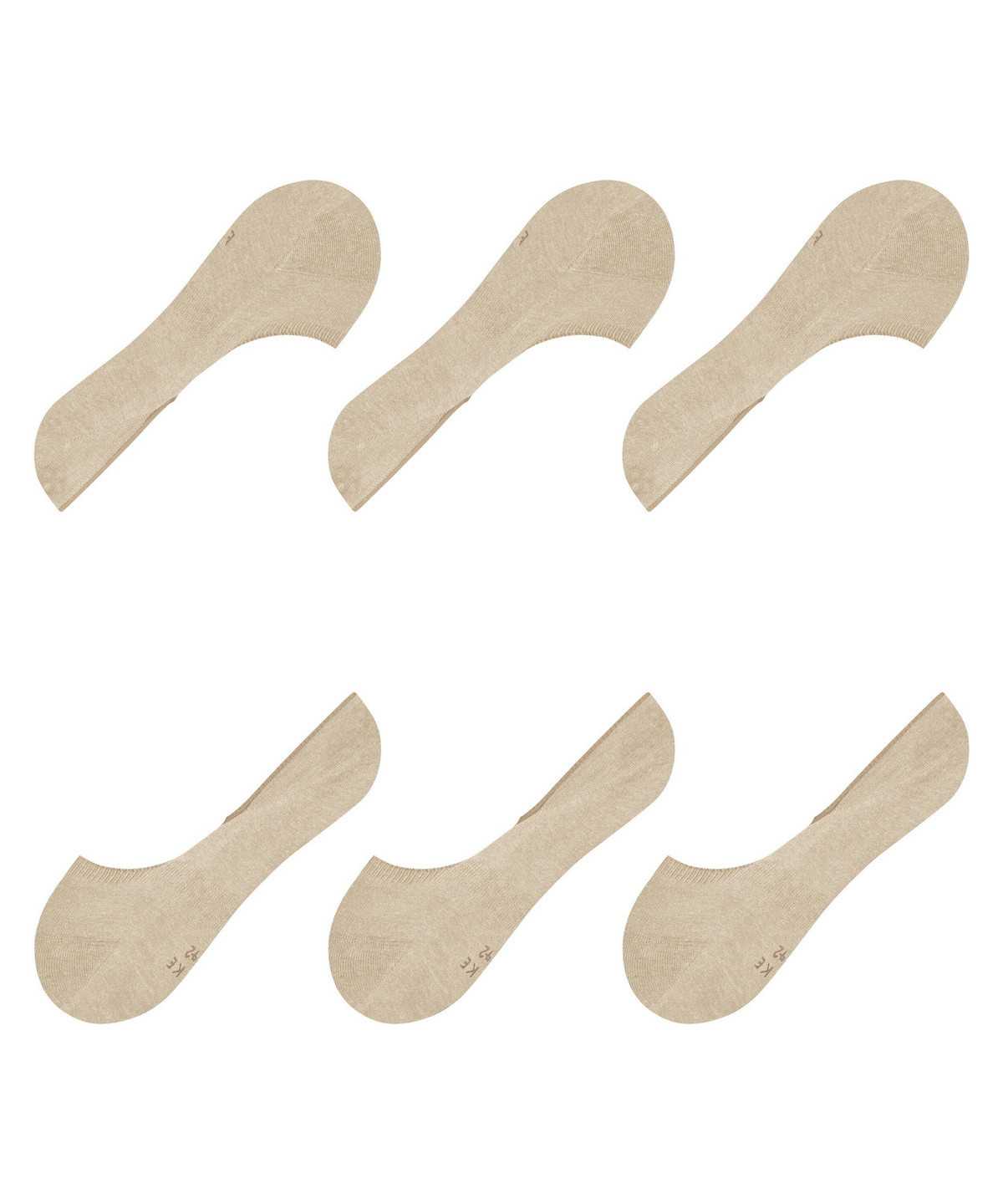 Falke Step Medium Cut 3-Pack Invisibles No Show Socks Férfi Bézs | QZMG-19685