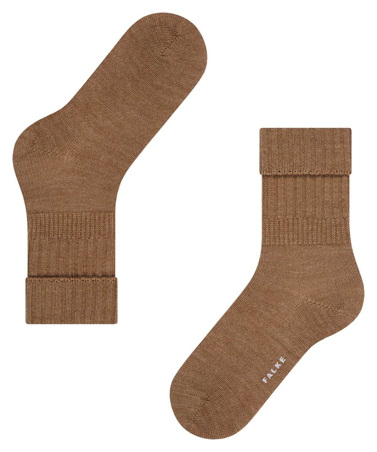 Falke Striggings Rib Boot socks Zokni Női Barna | MJUH-57140