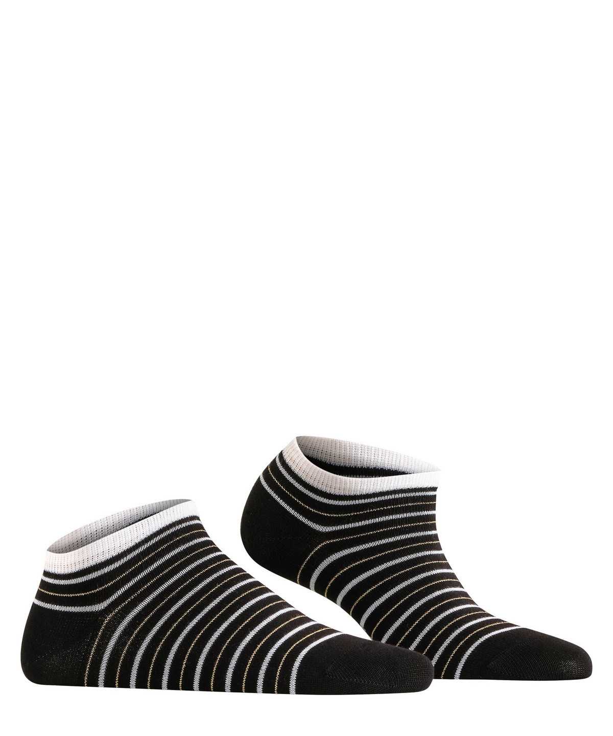 Falke Stripe Shimmer Sneaker Socks Zokni Női Fekete | ZTSG-24687