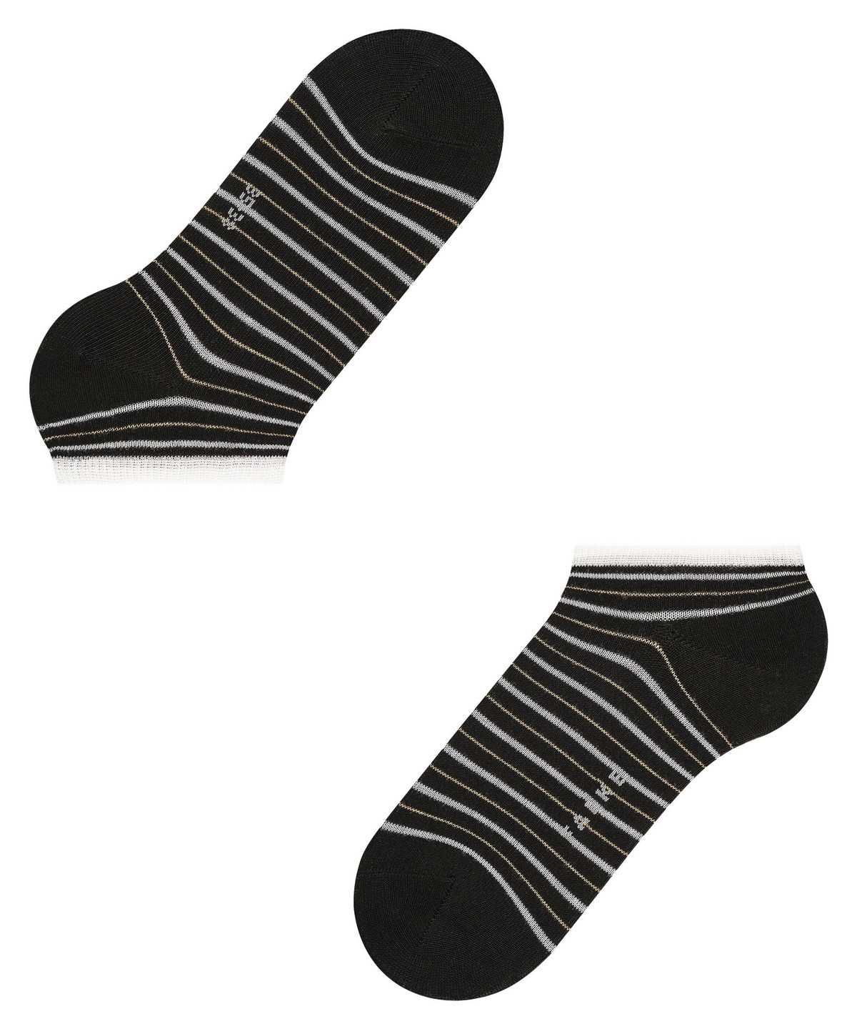 Falke Stripe Shimmer Sneaker Socks Zokni Női Fekete | ZTSG-24687