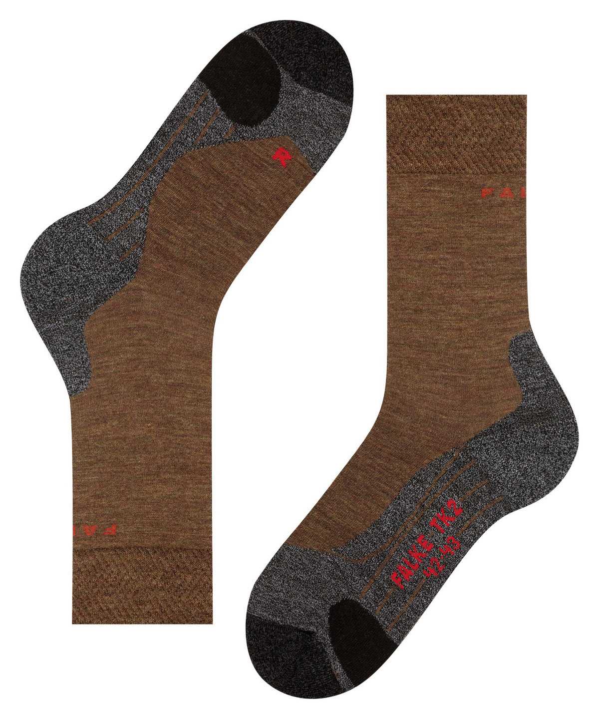 Falke TK2 Explore Melange Trekking Socks Zokni Férfi Barna | IYOW-94382