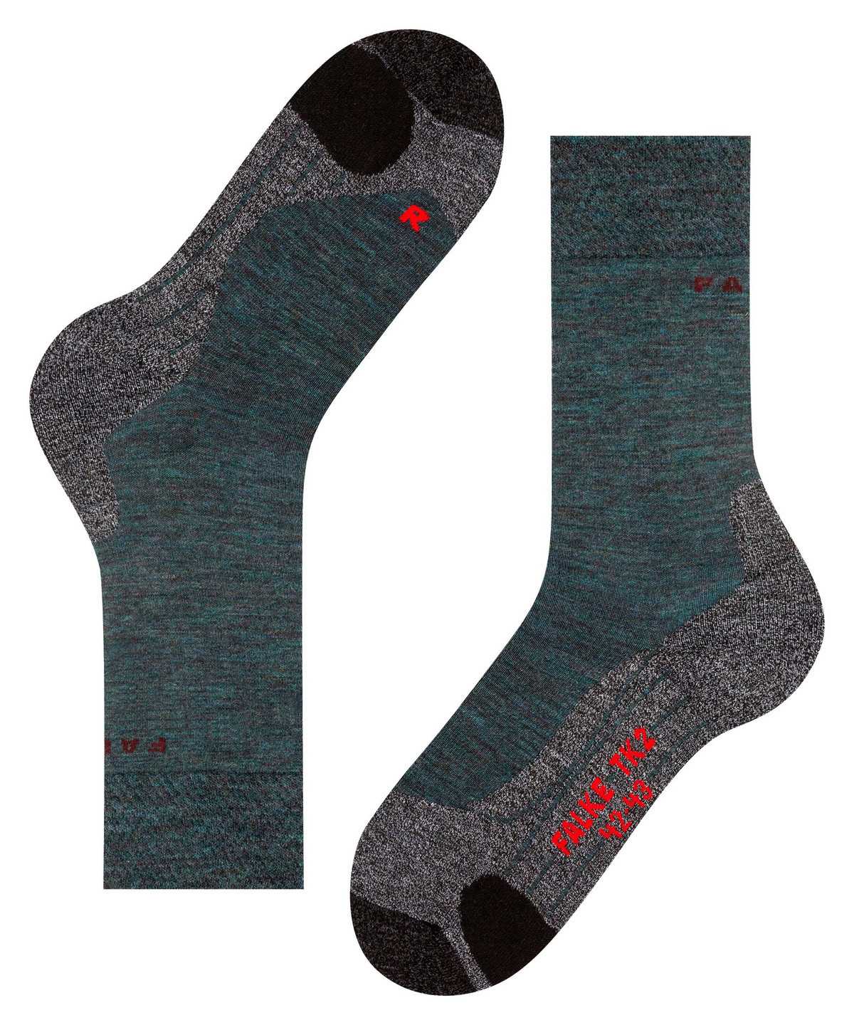 Falke TK2 Explore Melange Trekking Socks Zokni Férfi Zöld | SUOF-93871