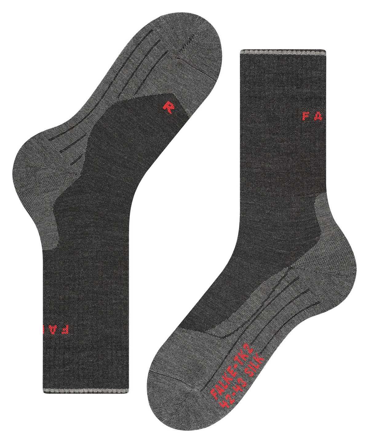 Falke TK2 Explore Wool Silk Trekking Socks Zokni Férfi Szürke | QERY-27149