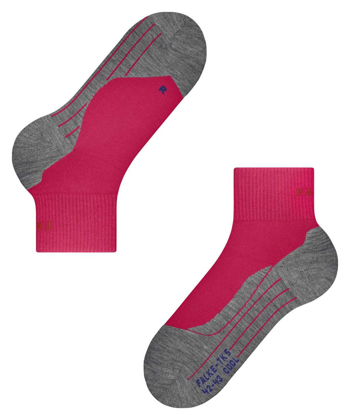 Falke TK5 Wander Cool Short Trekking Short sock Sports Socks Női Piros | VTUE-05872