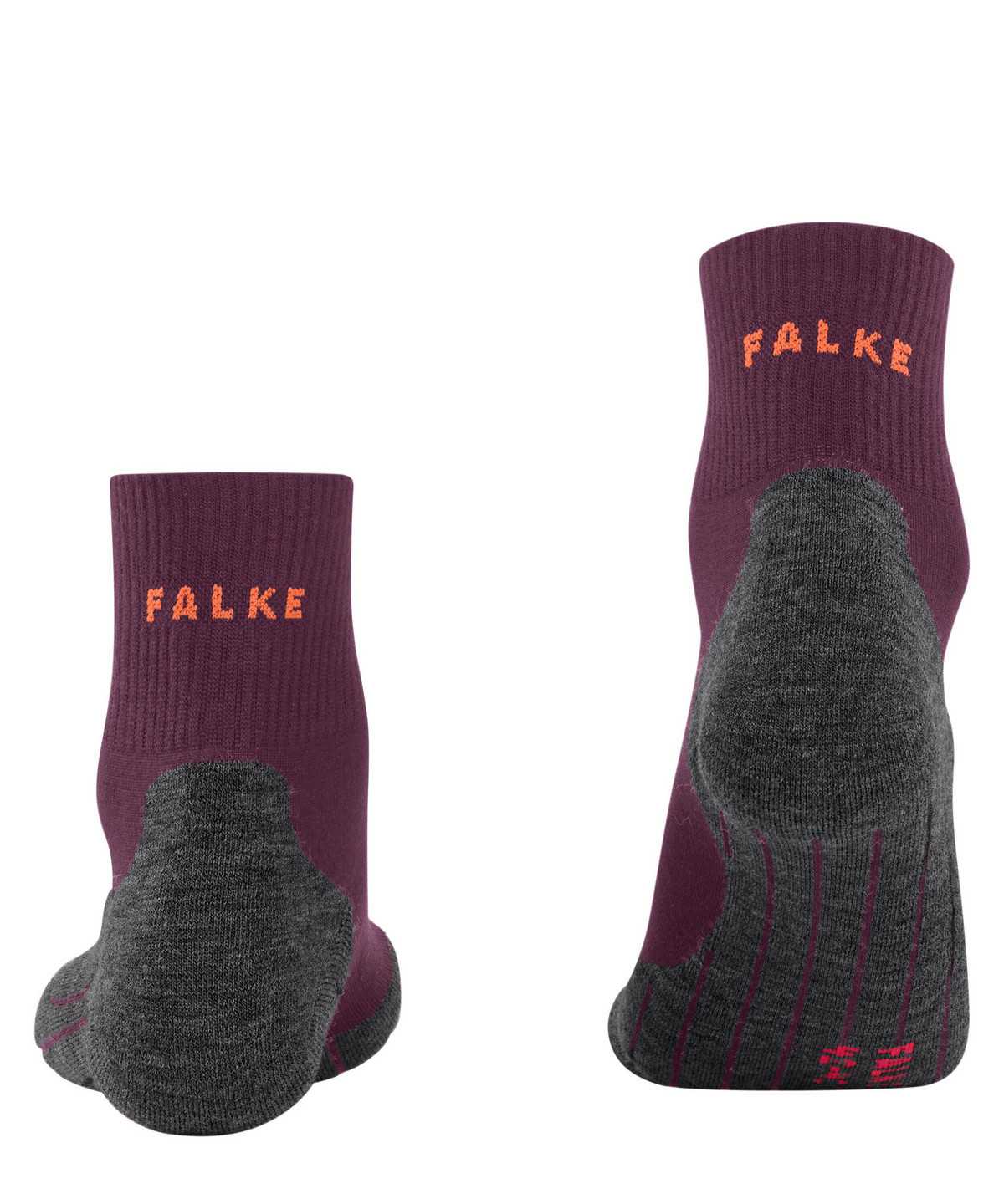 Falke TK5 Wander Wool Short Trekking Short sock Sports Socks Női Piros | CXDV-58139