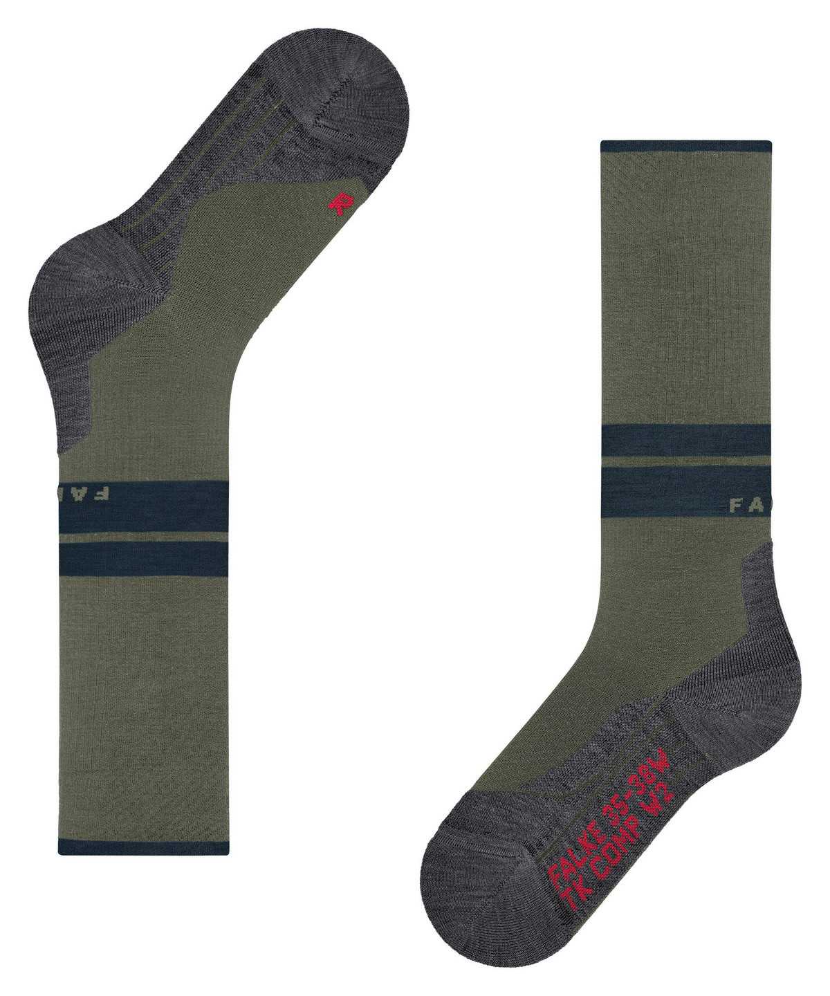 Falke TK Compression Energy Trekking Knee-high Socks Zokni Férfi Zöld | CSGQ-82069