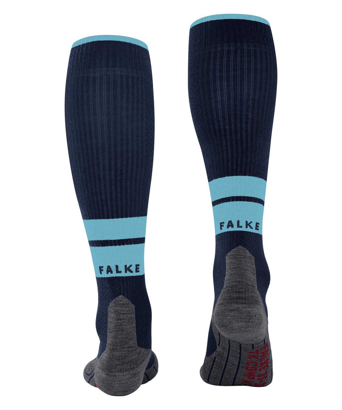 Falke TK Compression Energy Trekking Knee-high Socks Zokni Férfi Kék | GRVZ-51469