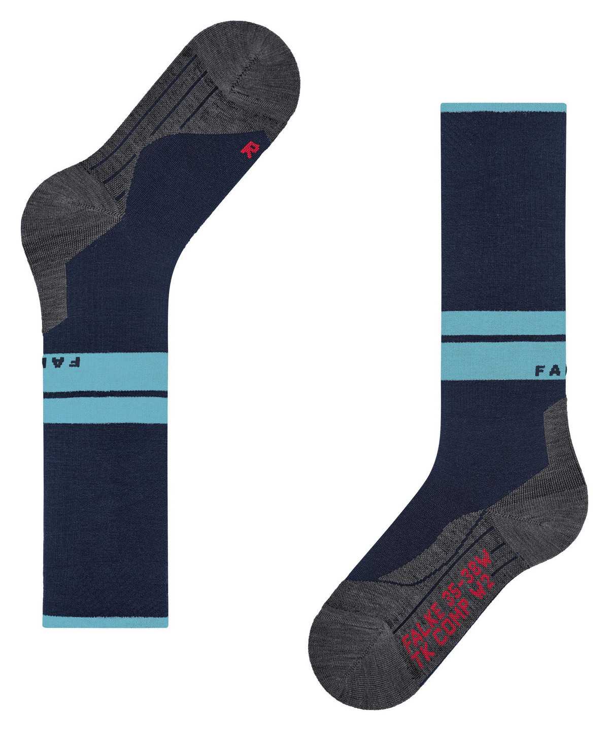 Falke TK Compression Energy Trekking Knee-high Socks Zokni Férfi Kék | GRVZ-51469