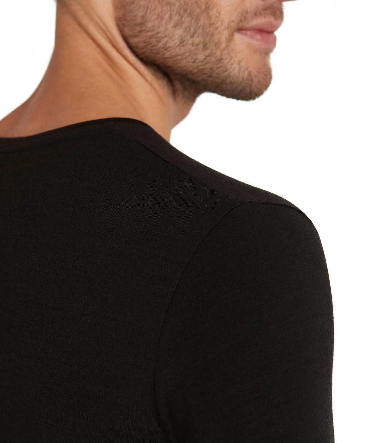 Falke T-Shirt Round-neck Daily ClimaWool Rövid Ujjú Ing Férfi Fekete | UOTW-12340