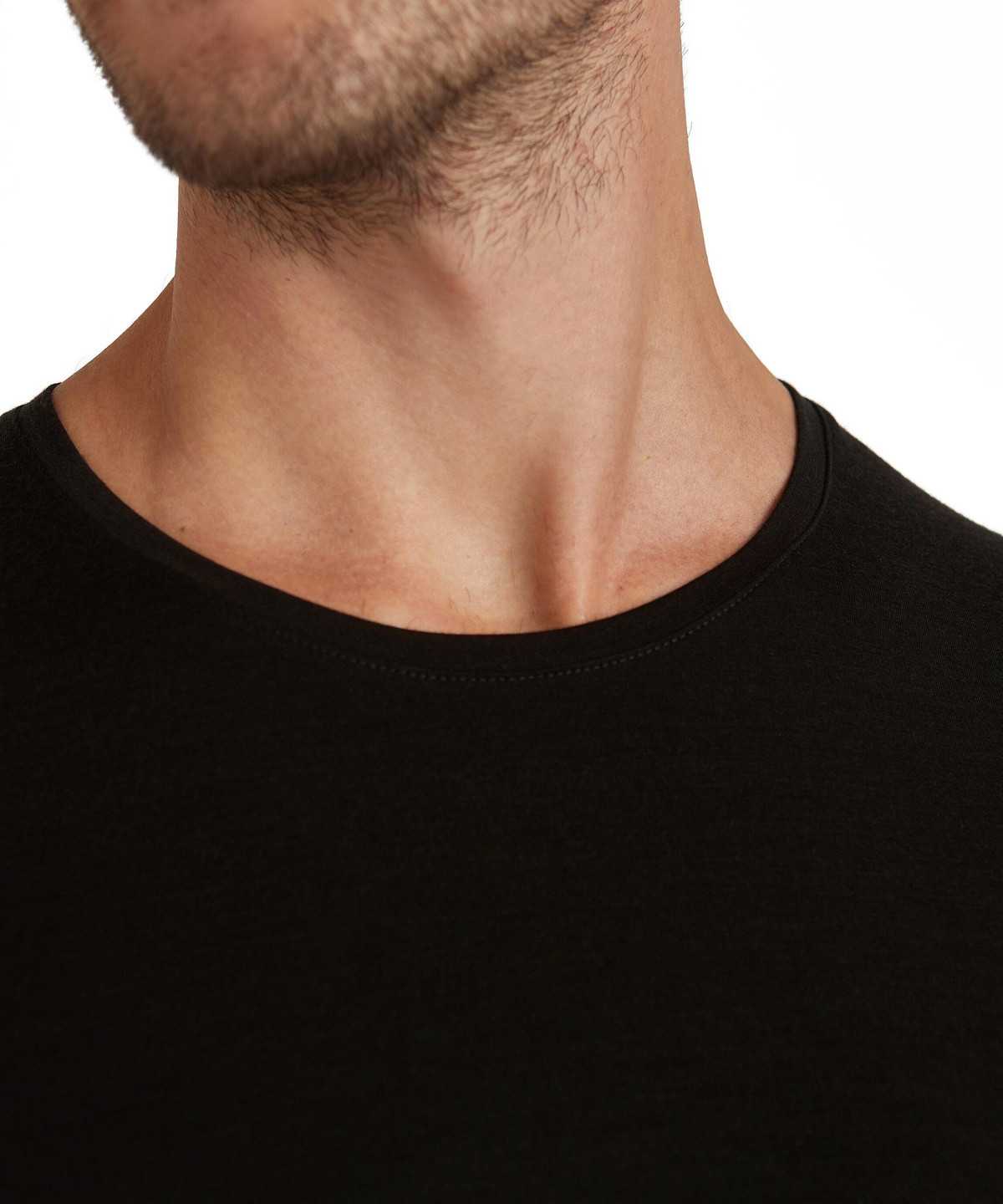 Falke T-Shirt Round-neck Daily ClimaWool Rövid Ujjú Ing Férfi Fekete | UOTW-12340