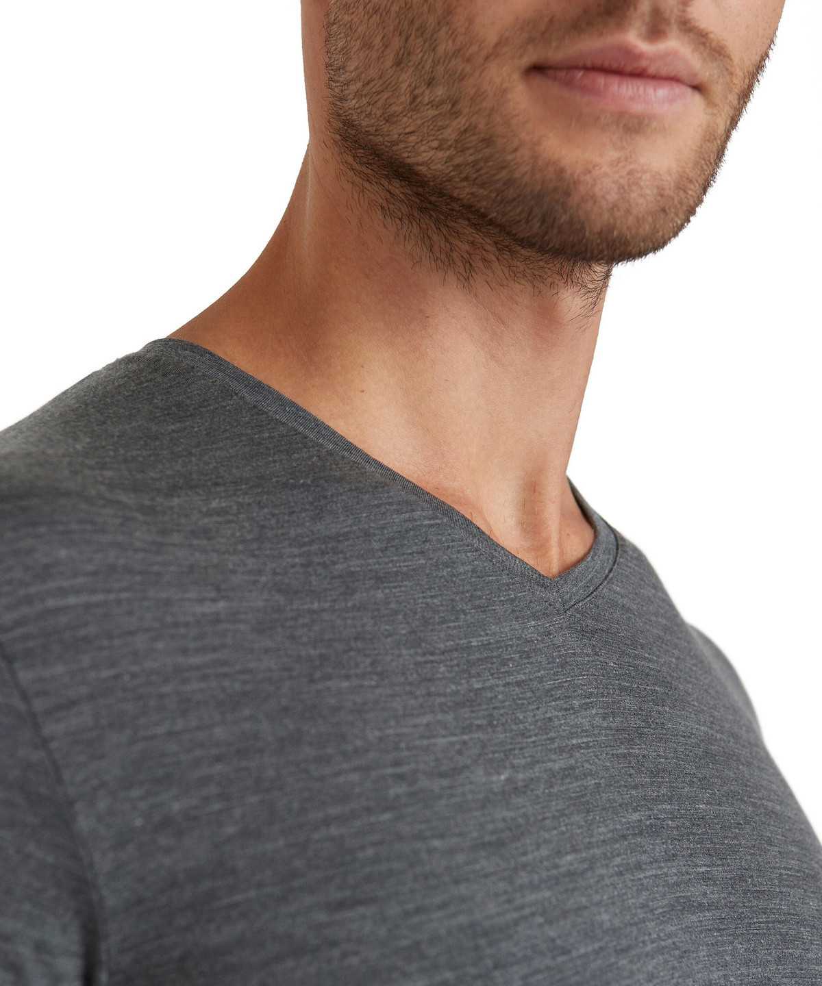 Falke T-Shirt V-neck Daily ClimaWool Rövid Ujjú Ing Férfi Szürke | AVWM-23198