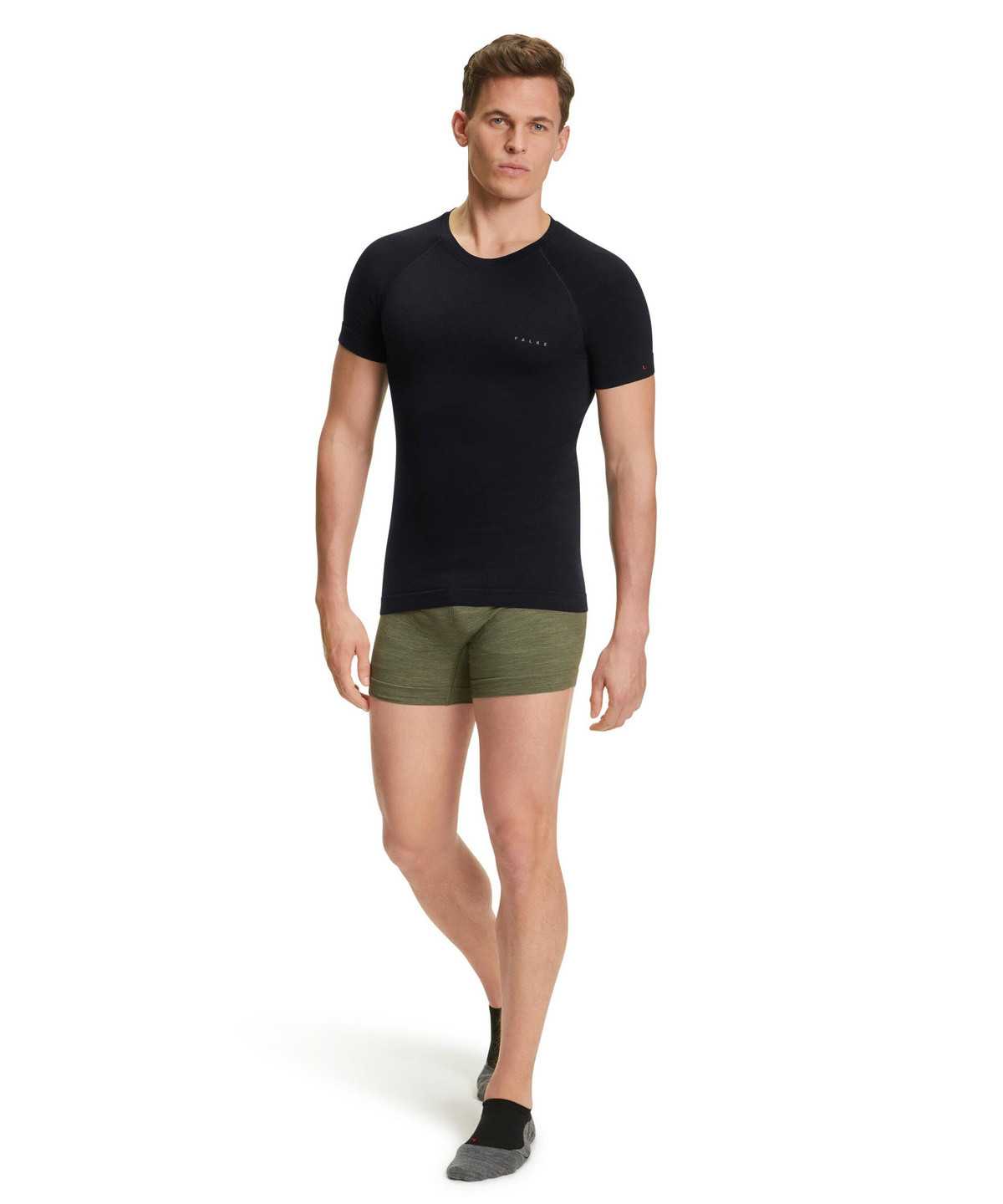 Falke T-Shirt Wool-Tech Light Rövid Ujjú Ing Férfi Fekete | YJVB-71269