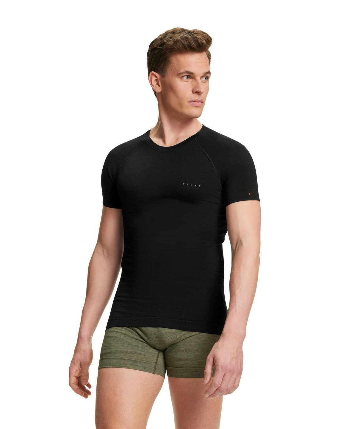 Falke T-Shirt Wool-Tech Light Rövid Ujjú Ing Férfi Fekete | YJVB-71269