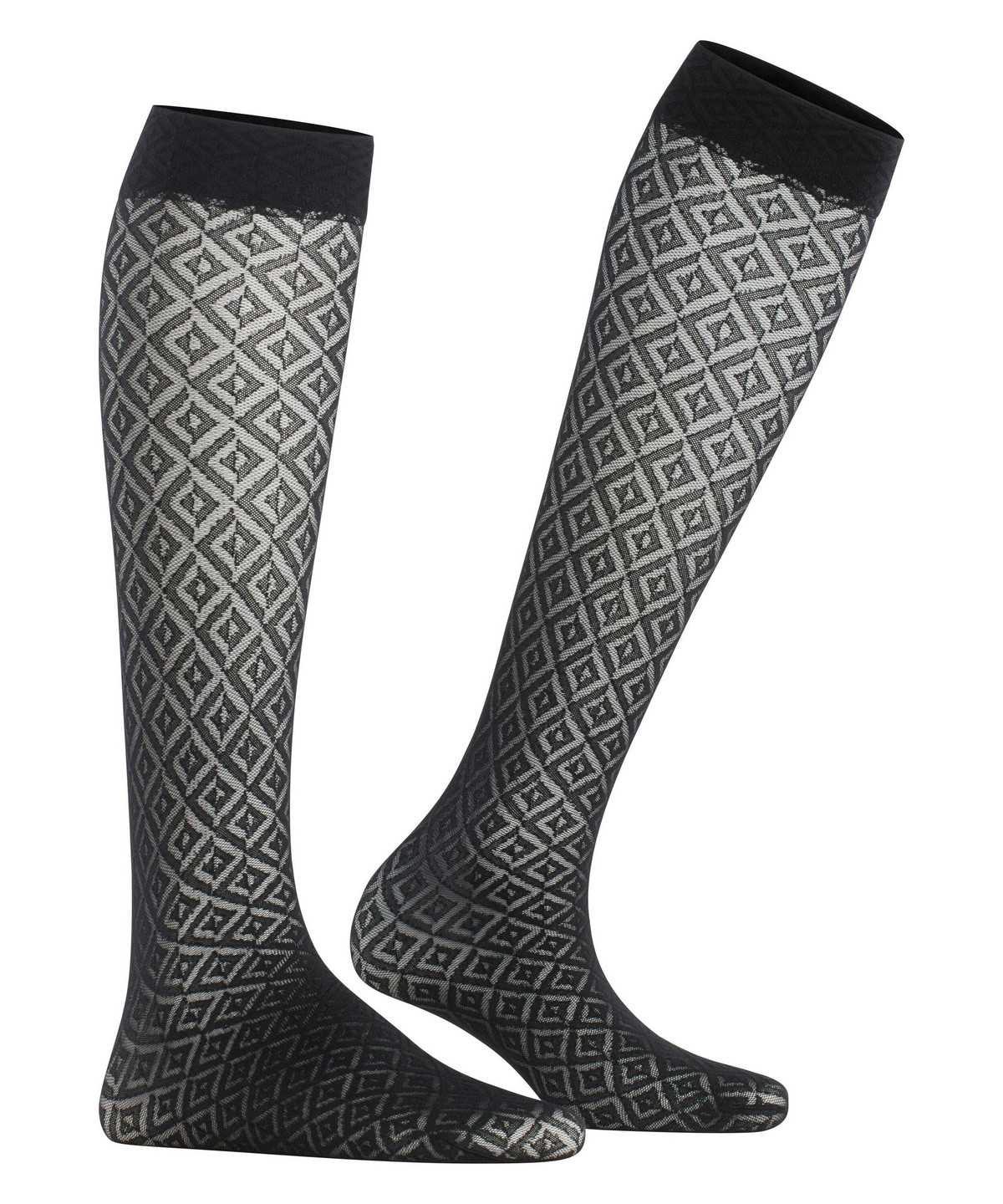 Falke Tessellating 25 DEN Knee-high Socks Zokni Női Fekete | TQCA-09548