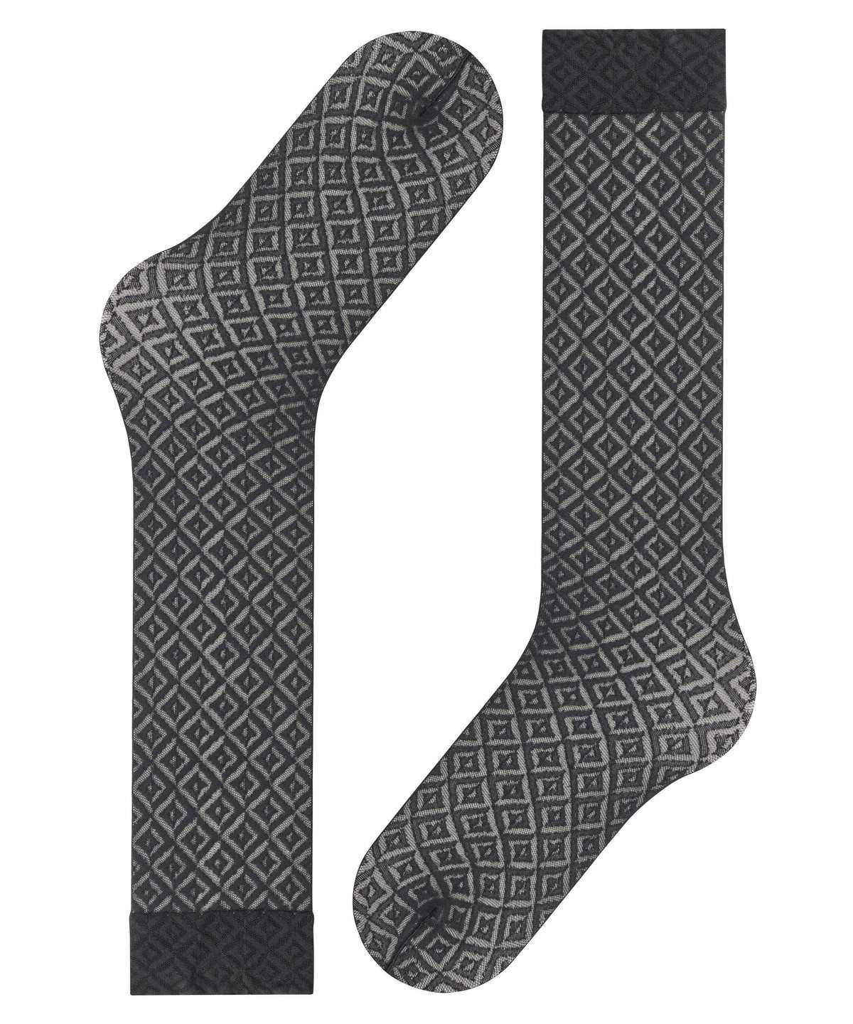 Falke Tessellating 25 DEN Knee-high Socks Zokni Női Fekete | TQCA-09548