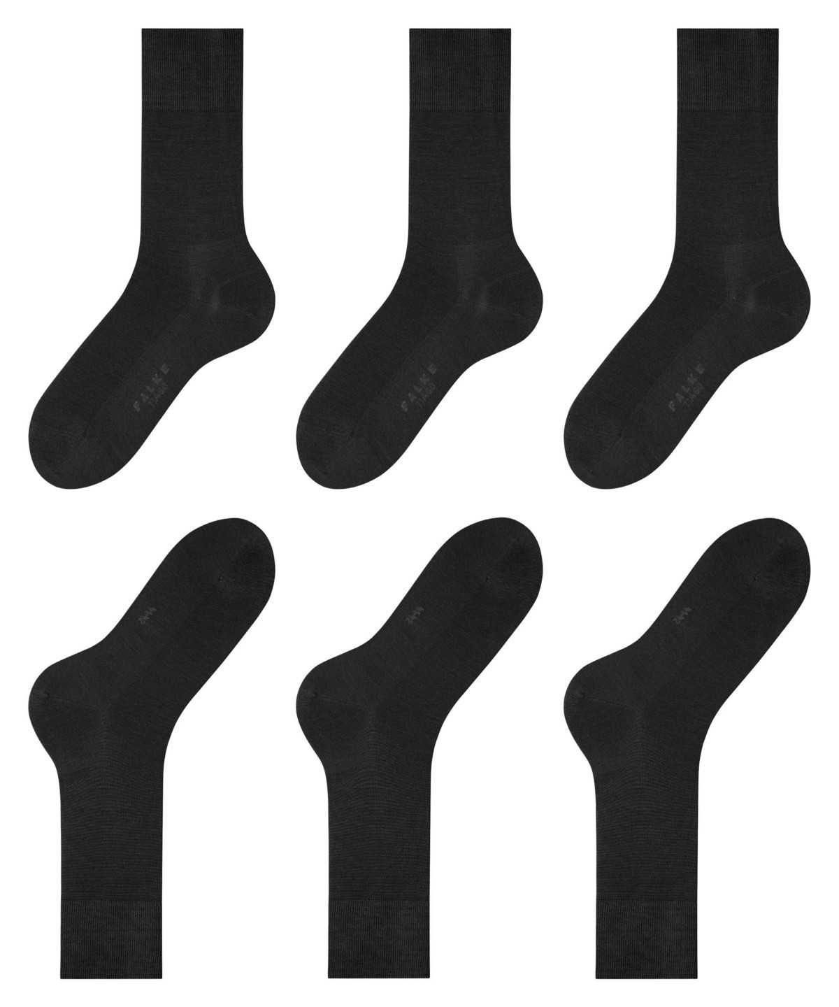 Falke Tiago 3-Pack Socks Zokni Férfi Fekete | AOQE-93416