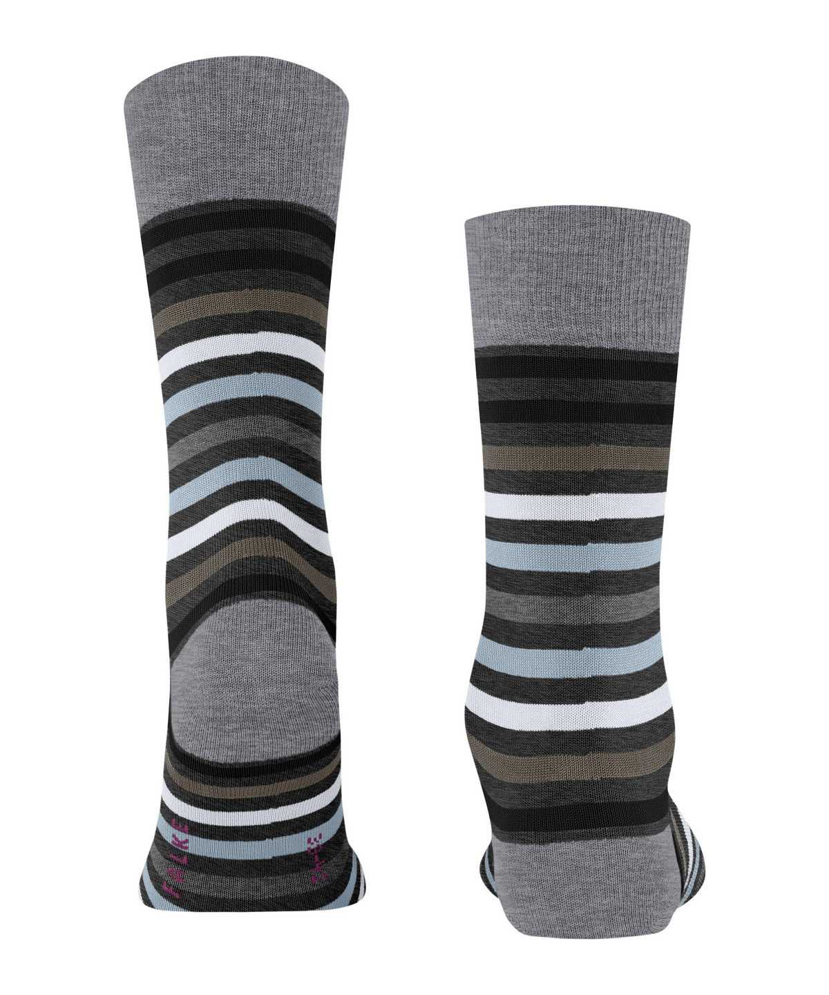 Falke Tinted Stripe Socks Zokni Férfi Szürke | YTEJ-04193