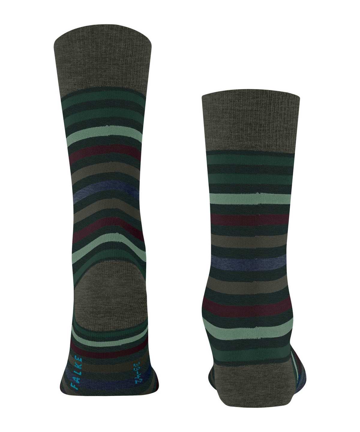 Falke Tinted Stripe Socks Zokni Férfi Zöld | KBAG-41987